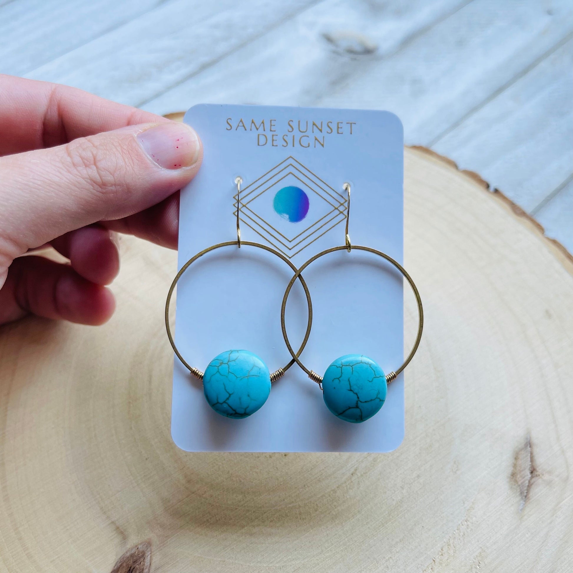 Turquoise Hoop Earrings, Western Boho Jewelry, Hoop Earrings Gold, Sweet 16 Gift Granddaughter, Birthday Gift Ideas, Tween Jewelry