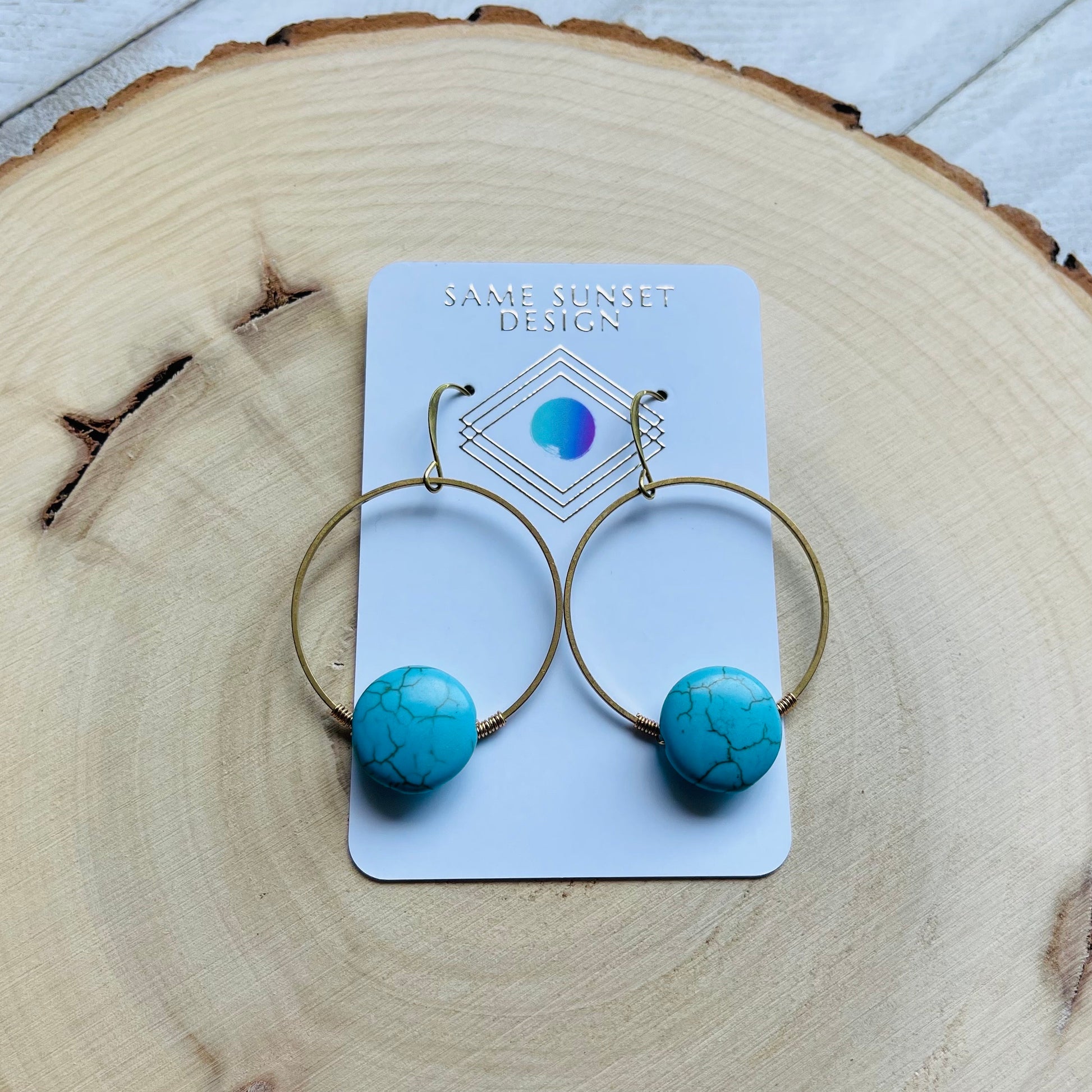 Turquoise Hoop Earrings, Western Boho Jewelry, Hoop Earrings Gold, Sweet 16 Gift Granddaughter, Birthday Gift Ideas, Tween Jewelry