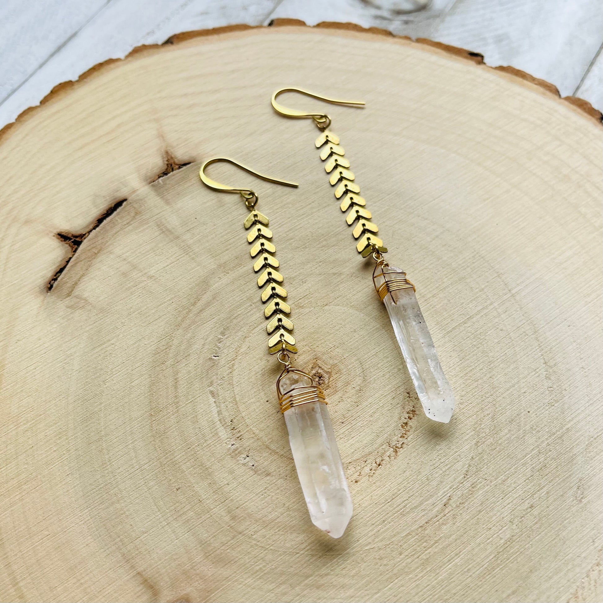 Raw Quartz Earrings, Witchy Earrings, Metaphysical Gifts, Healing Crystal Earrings, Unique Gifts for Best Friend, Best Gifts for Mom