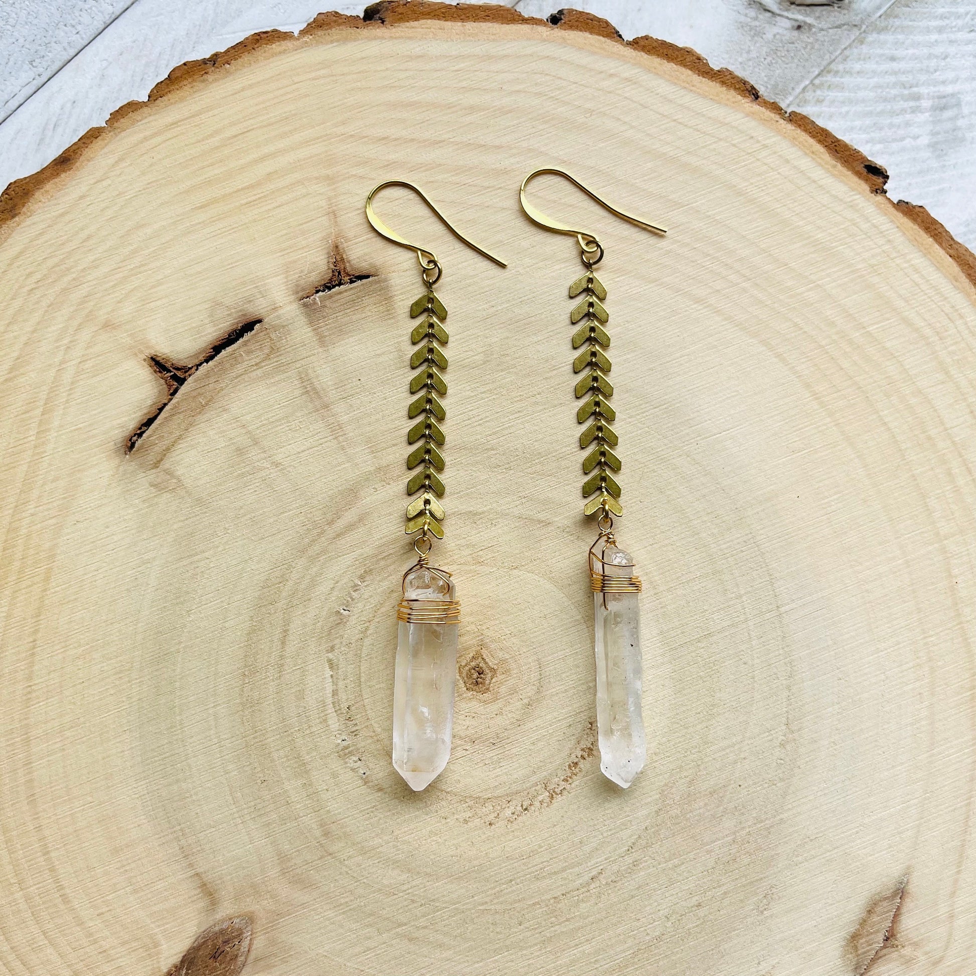 Raw Quartz Earrings, Witchy Earrings, Metaphysical Gifts, Healing Crystal Earrings, Unique Gifts for Best Friend, Best Gifts for Mom