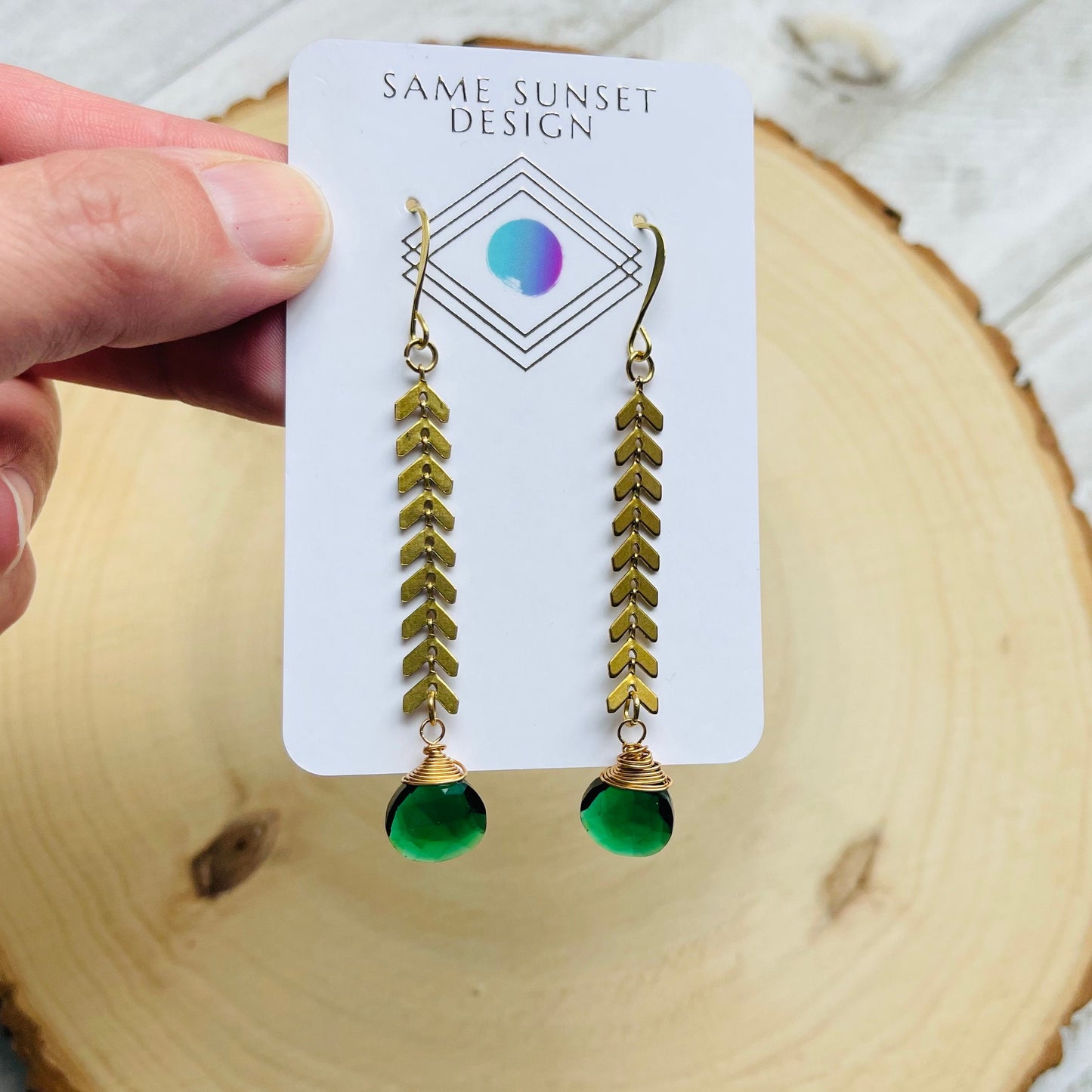 Smoky Quartz Earrings, Green Earrings, Sacral Chakra Healing Crystal Earrings, Positive Energy Gift, Witchy Gifts, Solar, Witchy Earrings