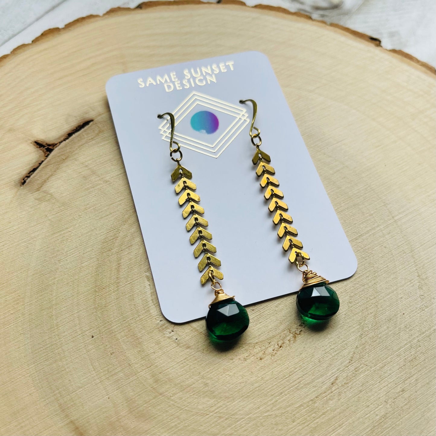 Smoky Quartz Earrings, Green Earrings, Sacral Chakra Healing Crystal Earrings, Positive Energy Gift, Witchy Gifts, Solar, Witchy Earrings