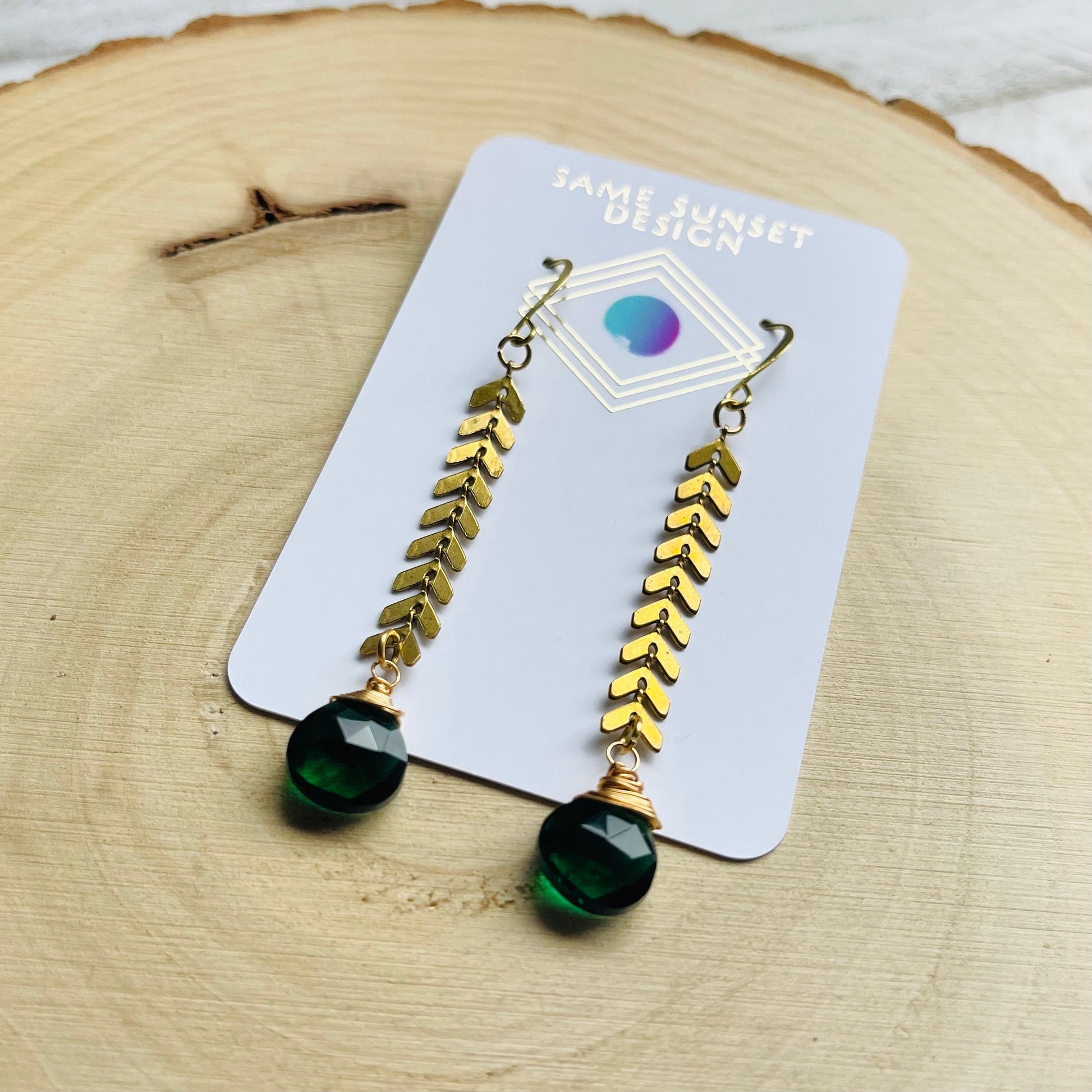 Smoky Quartz Earrings, Green Earrings, Sacral Chakra Healing Crystal Earrings, Positive Energy Gift, Witchy Gifts, Solar, Witchy Earrings