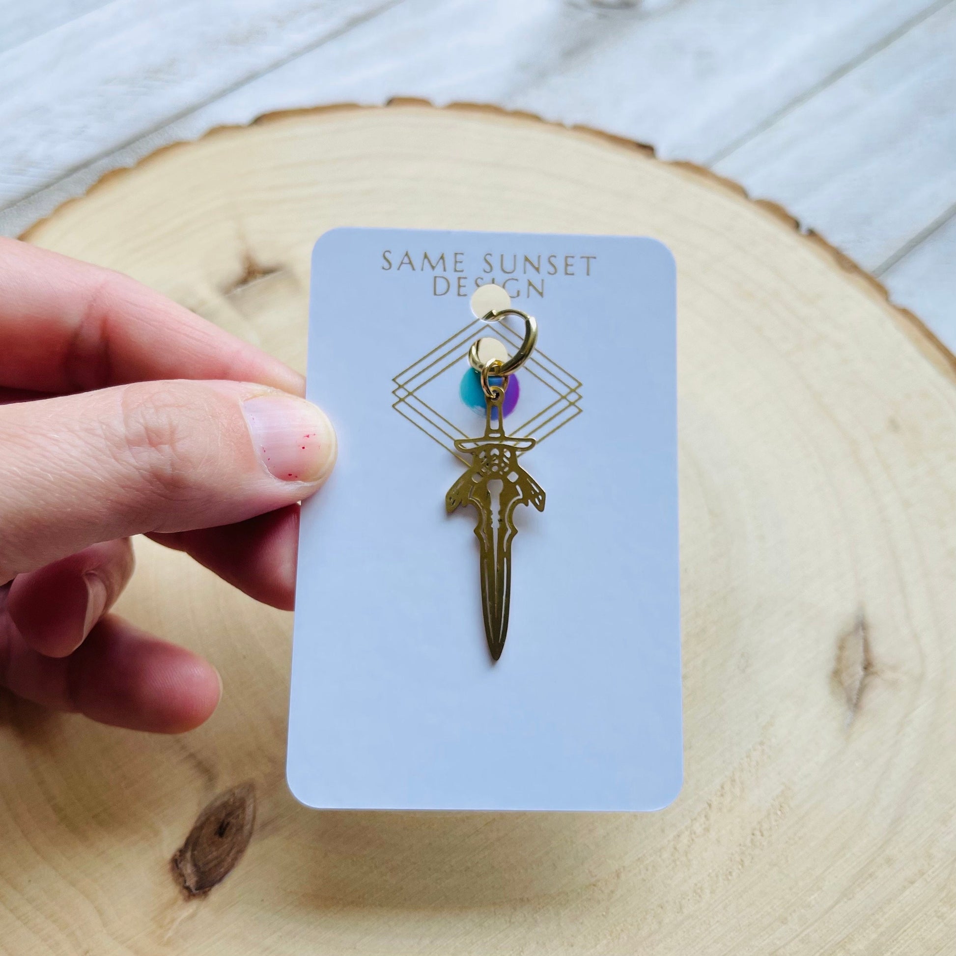 Dagger Earring, Single Earring Dangle, Earring for Men, Mono Earring, Unique Birthday Gift for Brother, Witchy Gifts for Best Friend