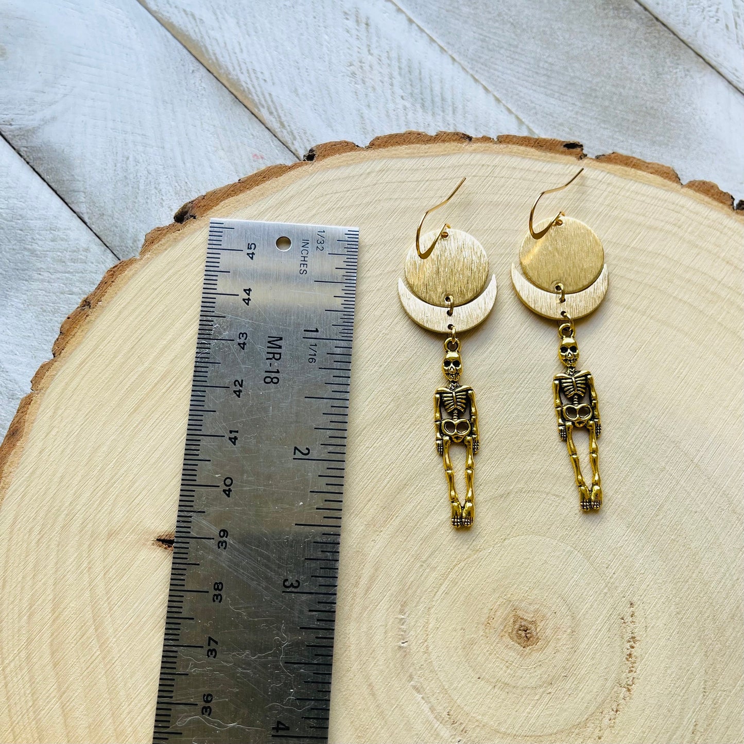 Skeleton Earrings, Goth Earrings Dangle, Crescent Moon Jewelry, Halloween Earrings Dangle, Witchy Gifts, Unique Gifts for Teenage Girls