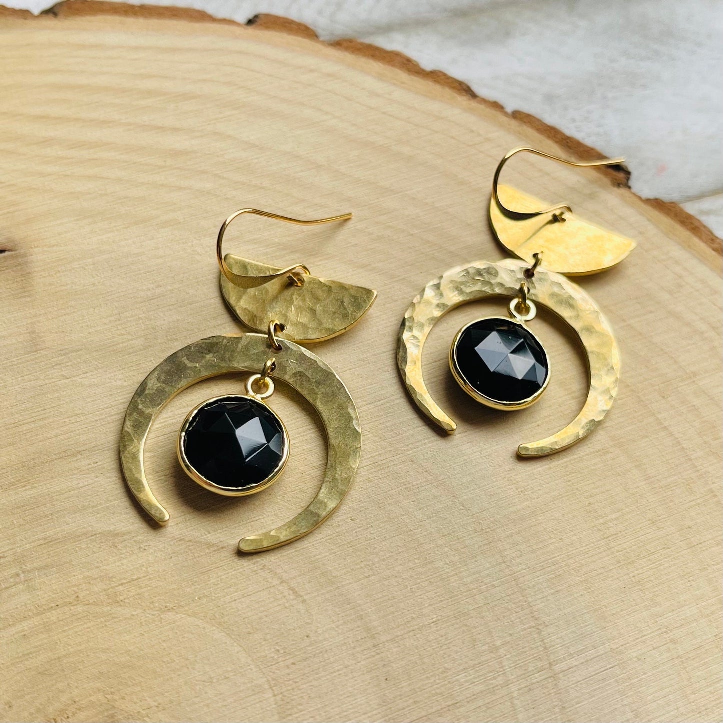 Chalcedony Earrings, Crescent Moon Earrings, Western Earrings Gold, Witchy, Unique Birthday Gift for Daughter, Sweet 16 Gift for Niece