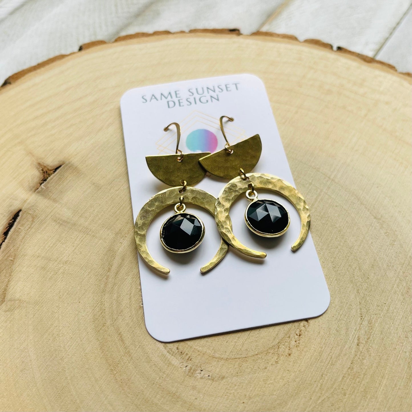 Chalcedony Earrings, Crescent Moon Earrings, Western Earrings Gold, Witchy, Unique Birthday Gift for Daughter, Sweet 16 Gift for Niece