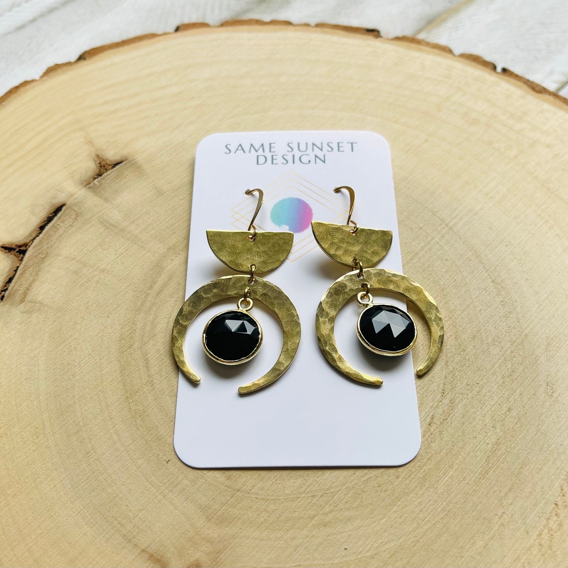 Chalcedony Earrings, Crescent Moon Earrings, Western Earrings Gold, Witchy, Unique Birthday Gift for Daughter, Sweet 16 Gift for Niece
