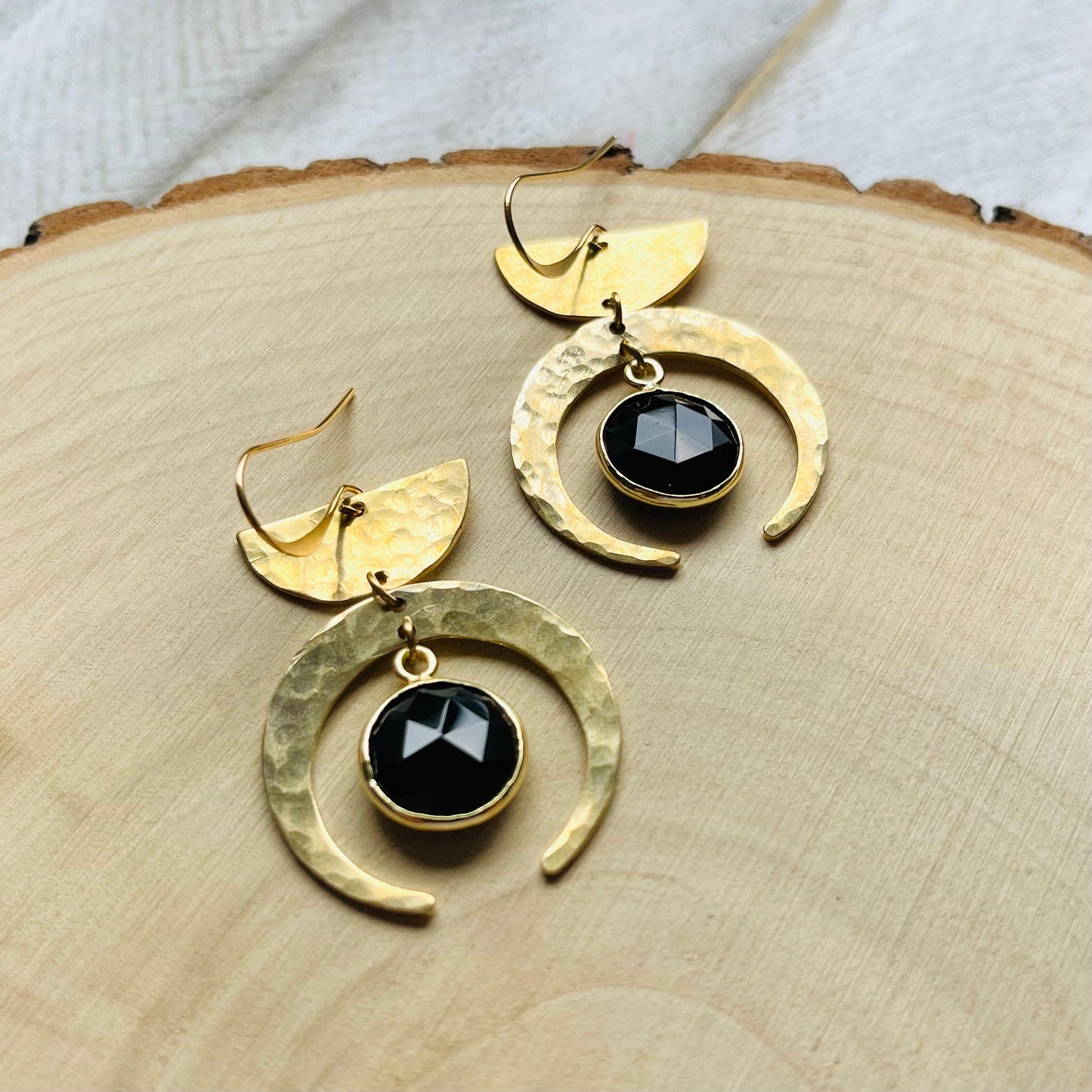 Chalcedony Earrings, Crescent Moon Earrings, Western Earrings Gold, Witchy, Unique Birthday Gift for Daughter, Sweet 16 Gift for Niece