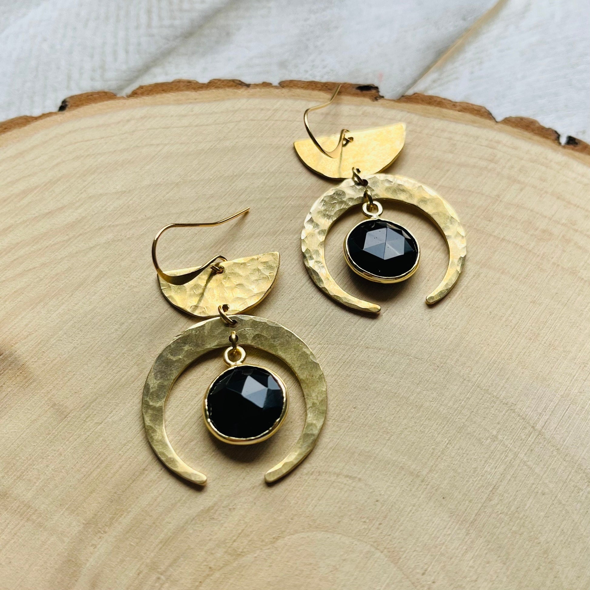 Chalcedony Earrings, Crescent Moon Earrings, Western Earrings Gold, Witchy, Unique Birthday Gift for Daughter, Sweet 16 Gift for Niece