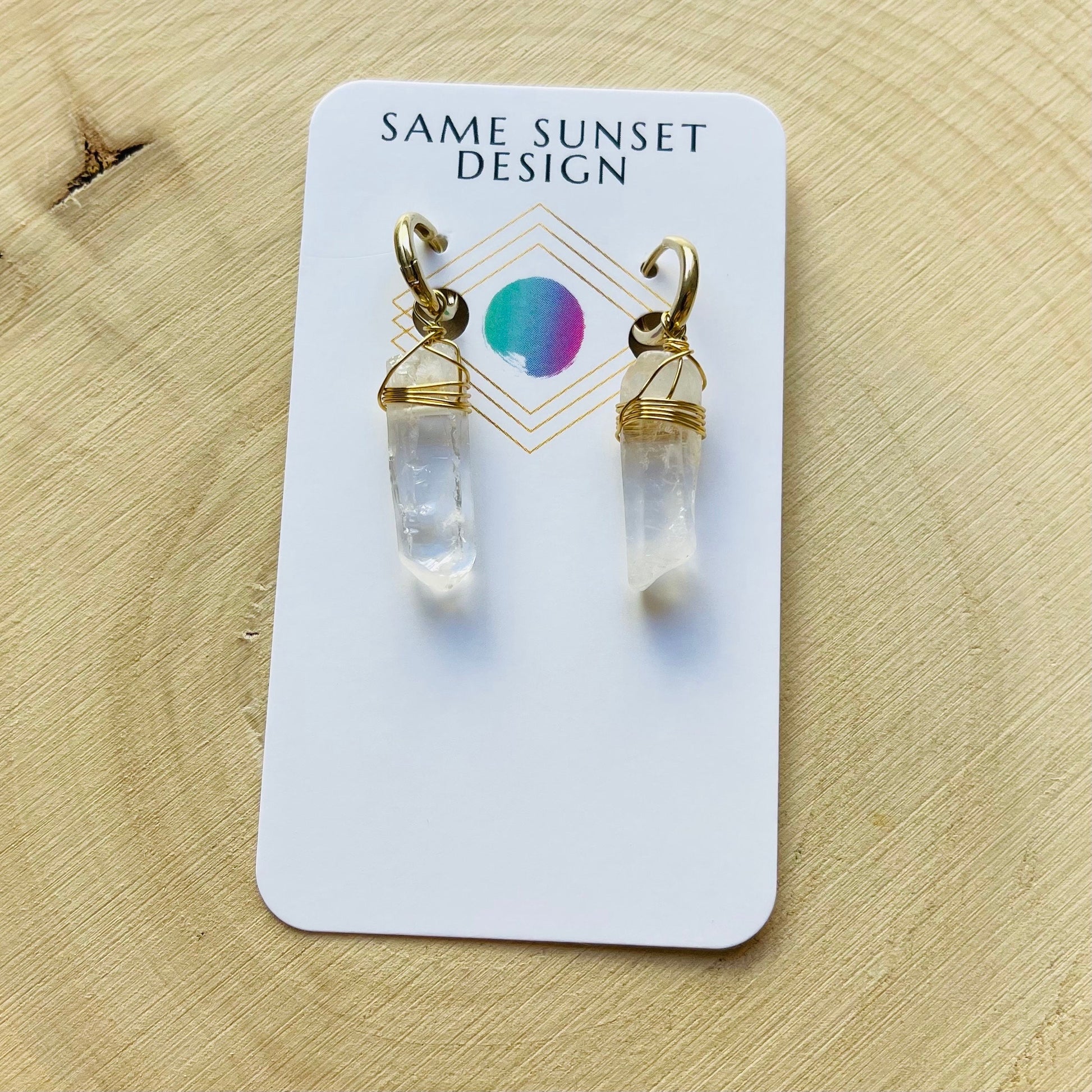 Crystal Hoop Earrings, Sacral Chakra Healing Crystal Earrings Hoops, Positive Energy Gift, Witchy Gifts, Boho Earrings for Bride, Solar