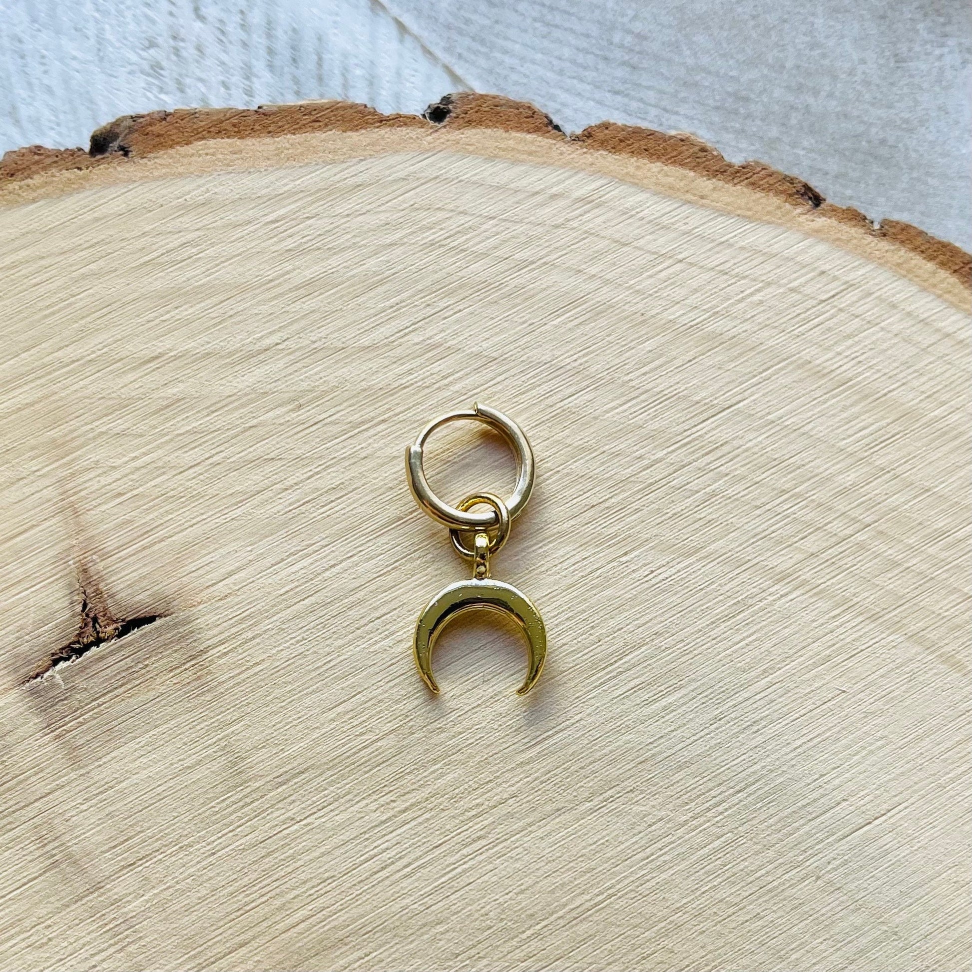 Moon Earring, Single Earring Dangle, Earring for Men, Mono Earring, Unique Birthday Gift for Brother, Witchy Gifts for Best Friend