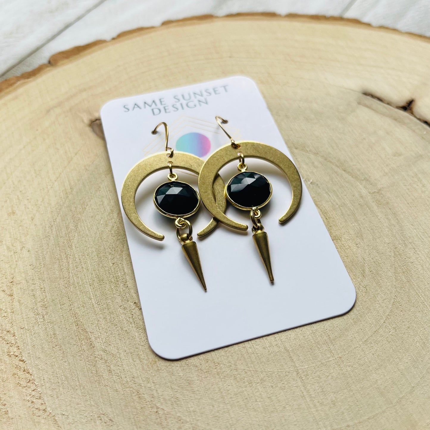 Moon Earrings Gold, Goth Earrings Dangle, Crescent Moon Jewelry, Halloween Earrings Dangle, Witchy Gifts, Unique Gifts for Sisters, Punk