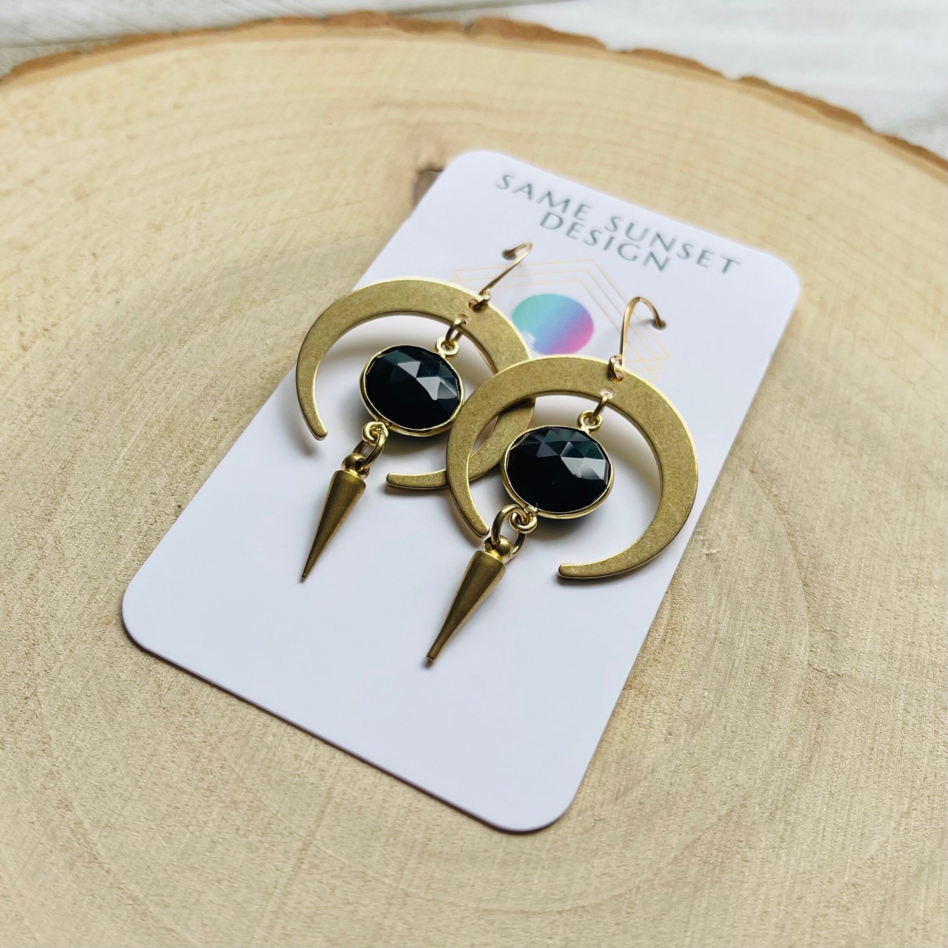 Moon Earrings Gold, Goth Earrings Dangle, Crescent Moon Jewelry, Halloween Earrings Dangle, Witchy Gifts, Unique Gifts for Sisters, Punk