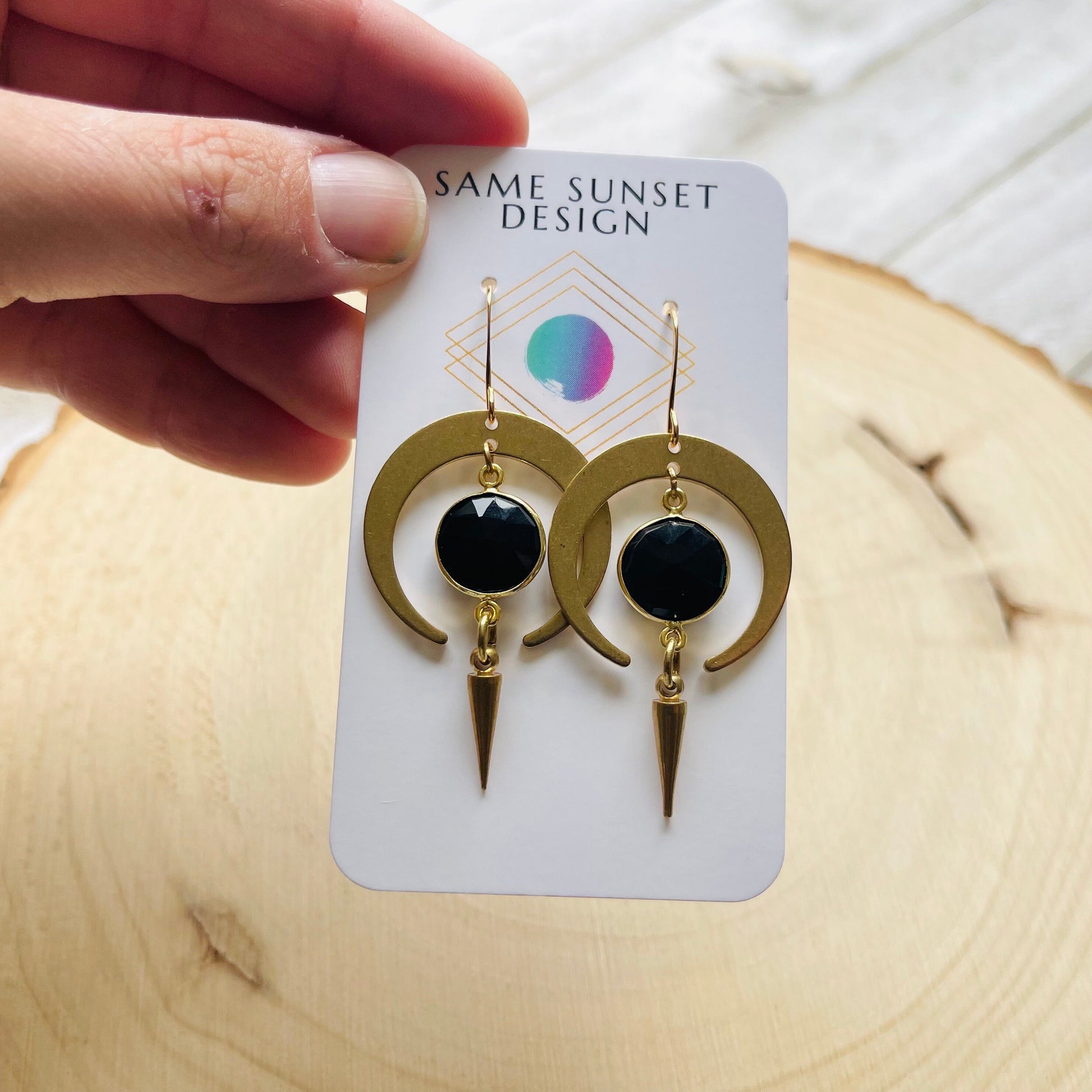 Moon Earrings Gold, Goth Earrings Dangle, Crescent Moon Jewelry, Halloween Earrings Dangle, Witchy Gifts, Unique Gifts for Sisters, Punk