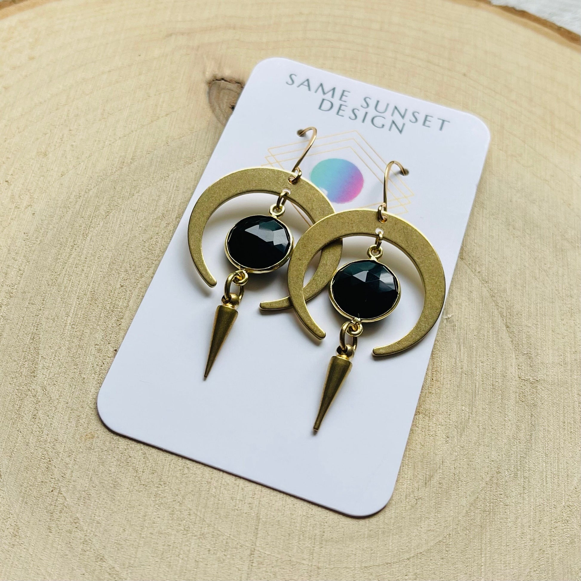 Moon Earrings Gold, Goth Earrings Dangle, Crescent Moon Jewelry, Halloween Earrings Dangle, Witchy Gifts, Unique Gifts for Sisters, Punk