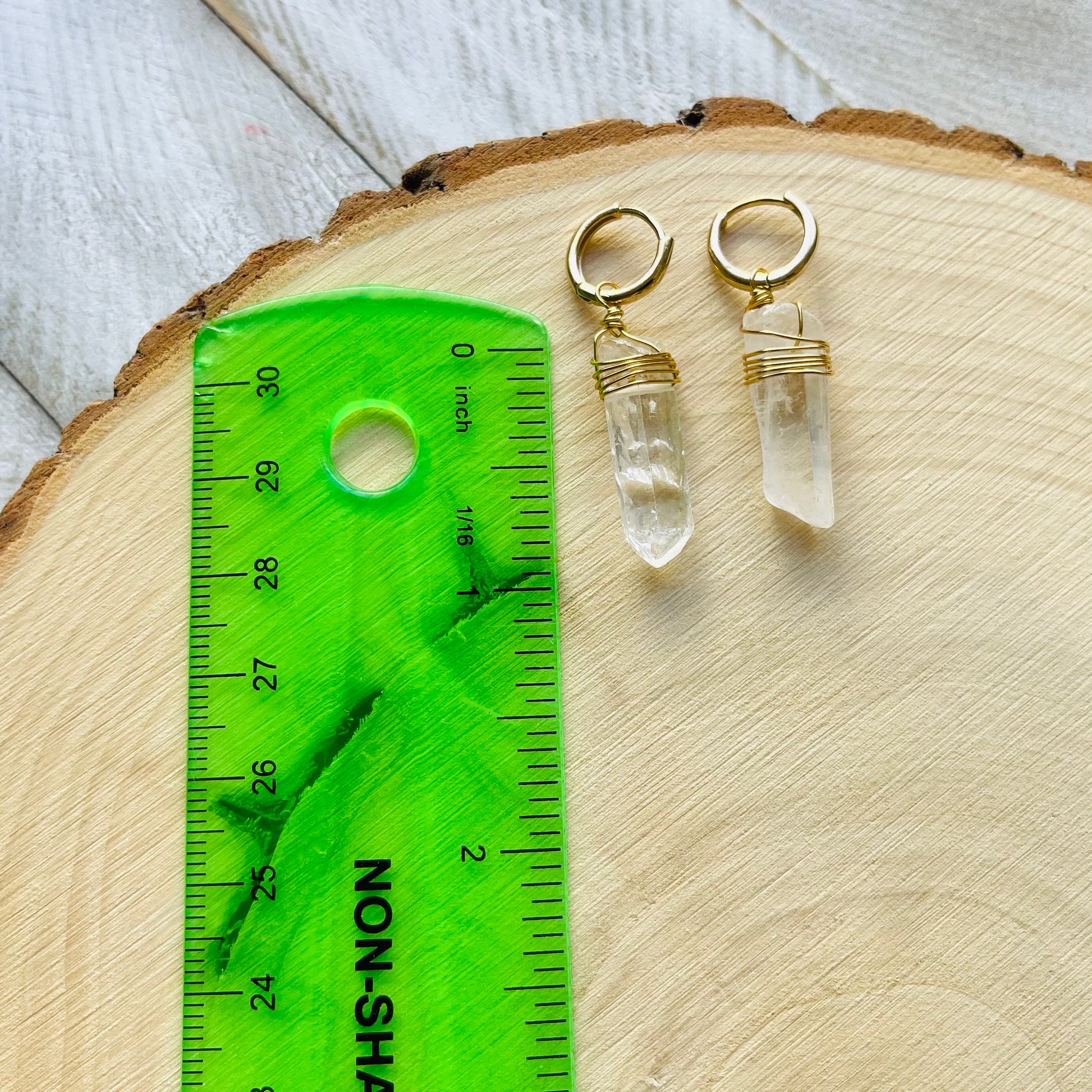 Crystal Hoop Earrings, Sacral Chakra Healing Crystal Earrings Hoops, Positive Energy Gift, Witchy Gifts, Boho Earrings for Bride, Solar