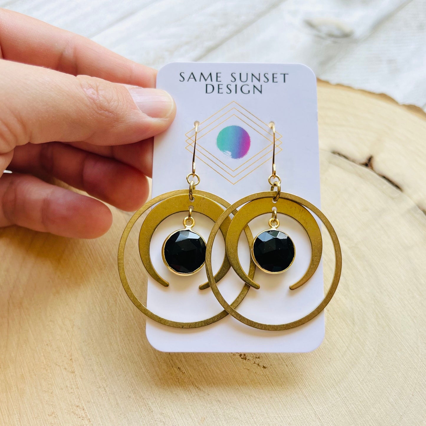 Crescent Moon Earrings Gold, Chalcedony Earrings, Celestial Jewelry Witchy Gifts for Women, Unique Gifts for Sisters, Goth Gifts, Boho Chic