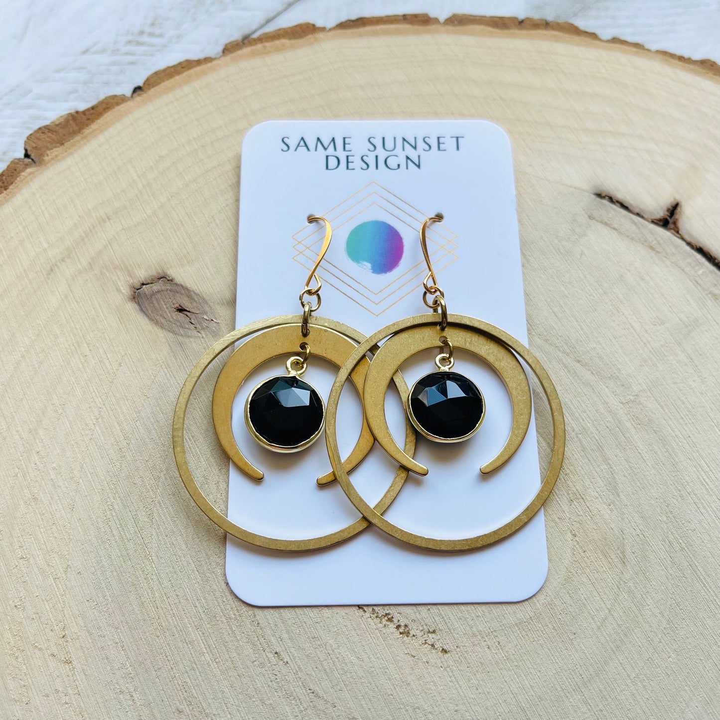 Crescent Moon Earrings Gold, Chalcedony Earrings, Celestial Jewelry Witchy Gifts for Women, Unique Gifts for Sisters, Goth Gifts, Boho Chic