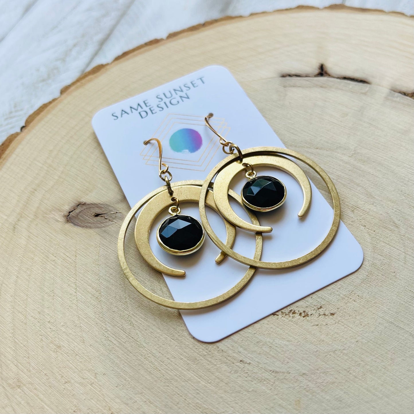 Crescent Moon Earrings Gold, Chalcedony Earrings, Celestial Jewelry Witchy Gifts for Women, Unique Gifts for Sisters, Goth Gifts, Boho Chic