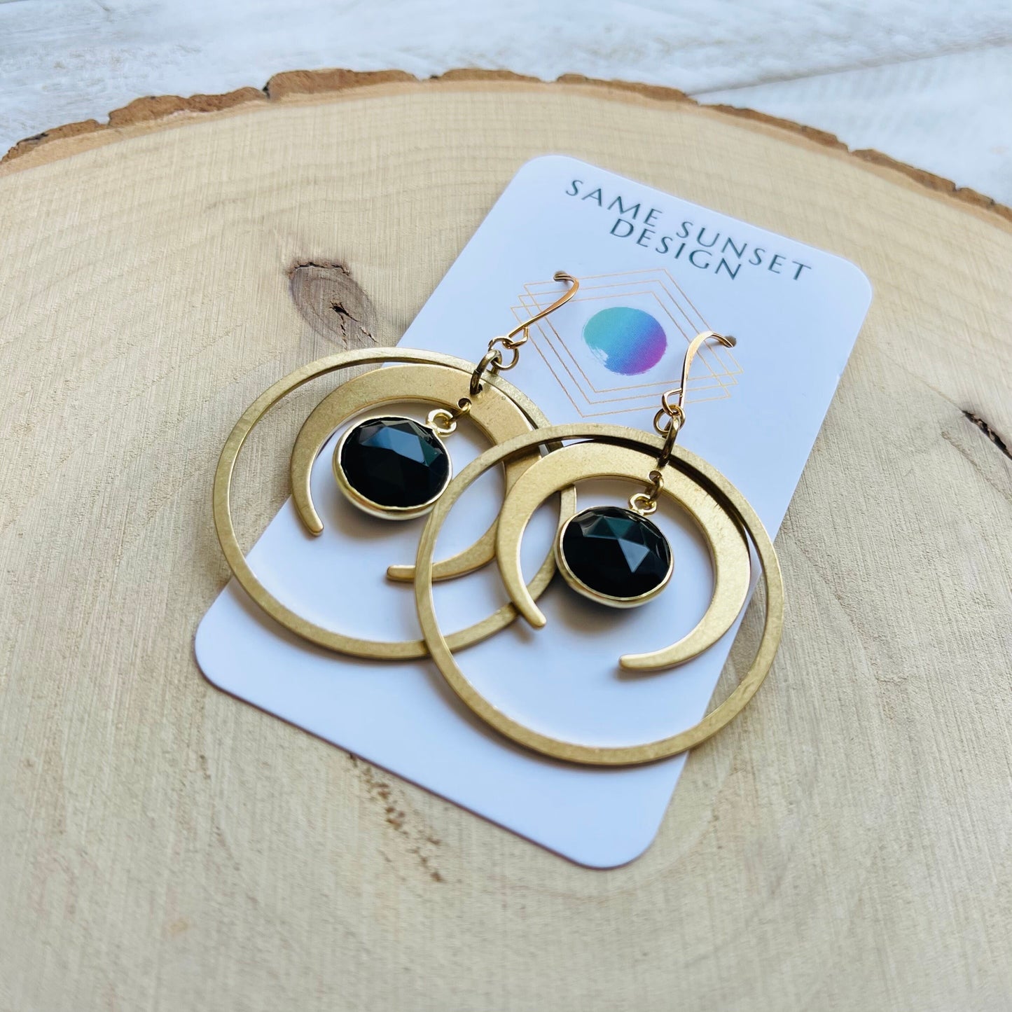 Crescent Moon Earrings Gold, Chalcedony Earrings, Celestial Jewelry Witchy Gifts for Women, Unique Gifts for Sisters, Goth Gifts, Boho Chic