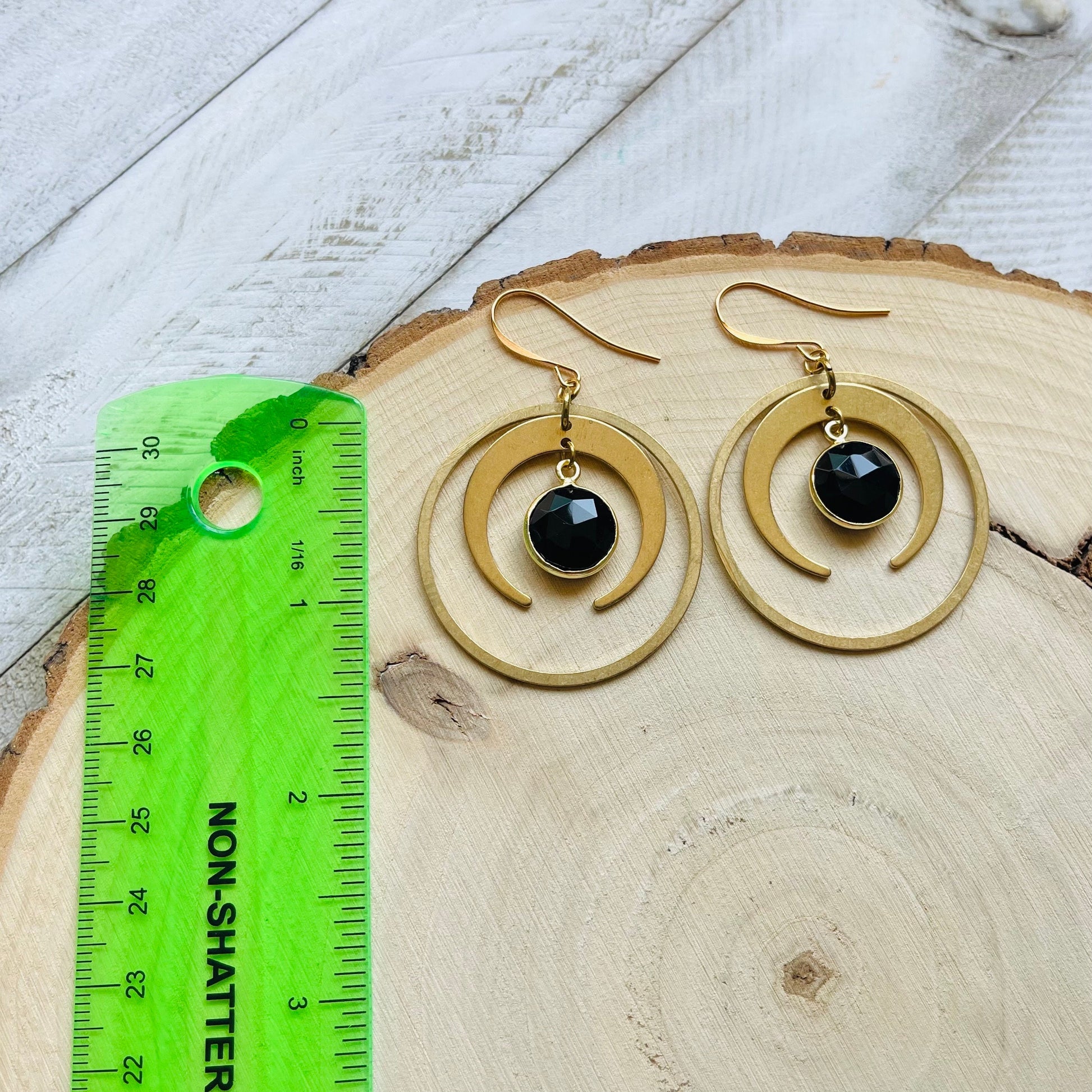 Crescent Moon Earrings Gold, Chalcedony Earrings, Celestial Jewelry Witchy Gifts for Women, Unique Gifts for Sisters, Goth Gifts, Boho Chic