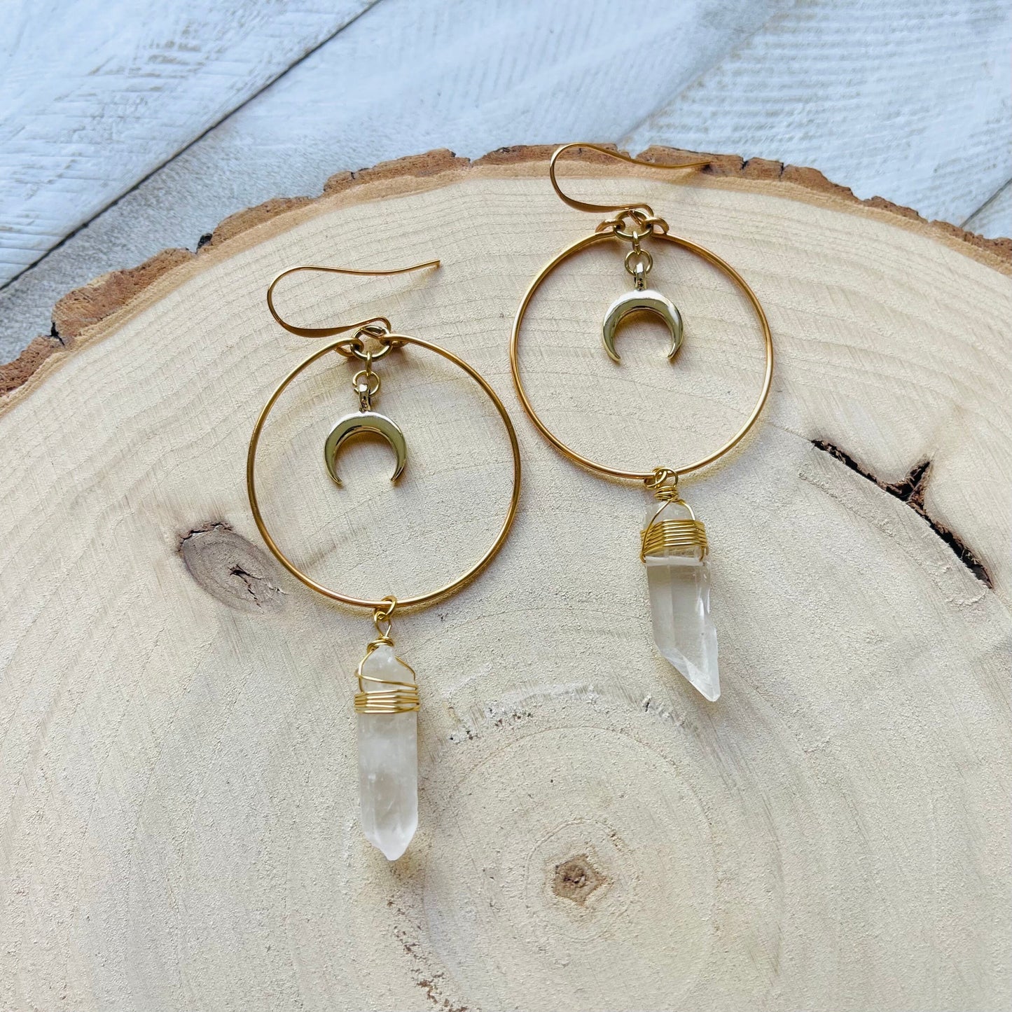 Raw Quartz Earrings, Metaphysical Gifts, Healing Crystal Earrings, Witchy Earrings, Celestial Jewelry, Stocking Stuffers for Mom, Boho Chic