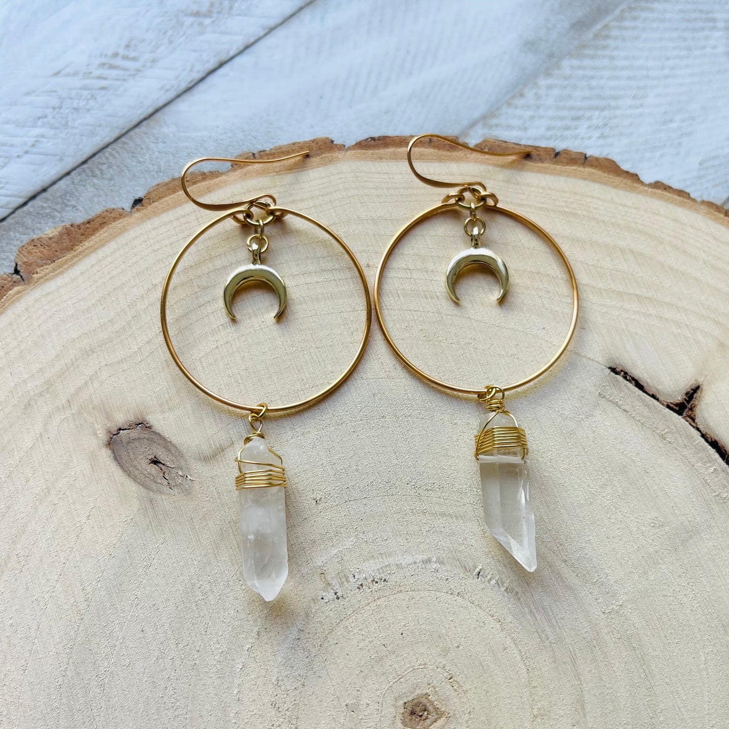 Raw Quartz Earrings, Metaphysical Gifts, Healing Crystal Earrings, Witchy Earrings, Celestial Jewelry, Stocking Stuffers for Mom, Boho Chic