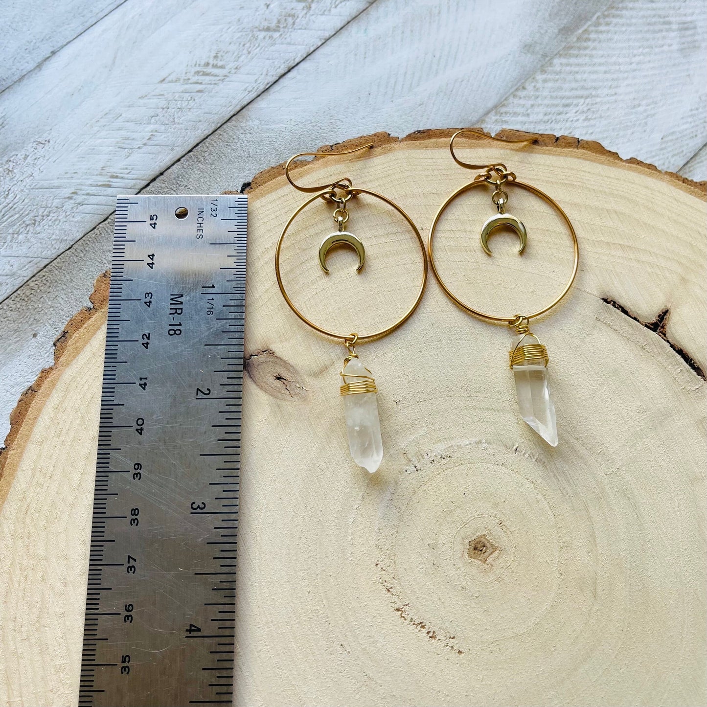 Raw Quartz Earrings, Metaphysical Gifts, Healing Crystal Earrings, Witchy Earrings, Celestial Jewelry, Stocking Stuffers for Mom, Boho Chic