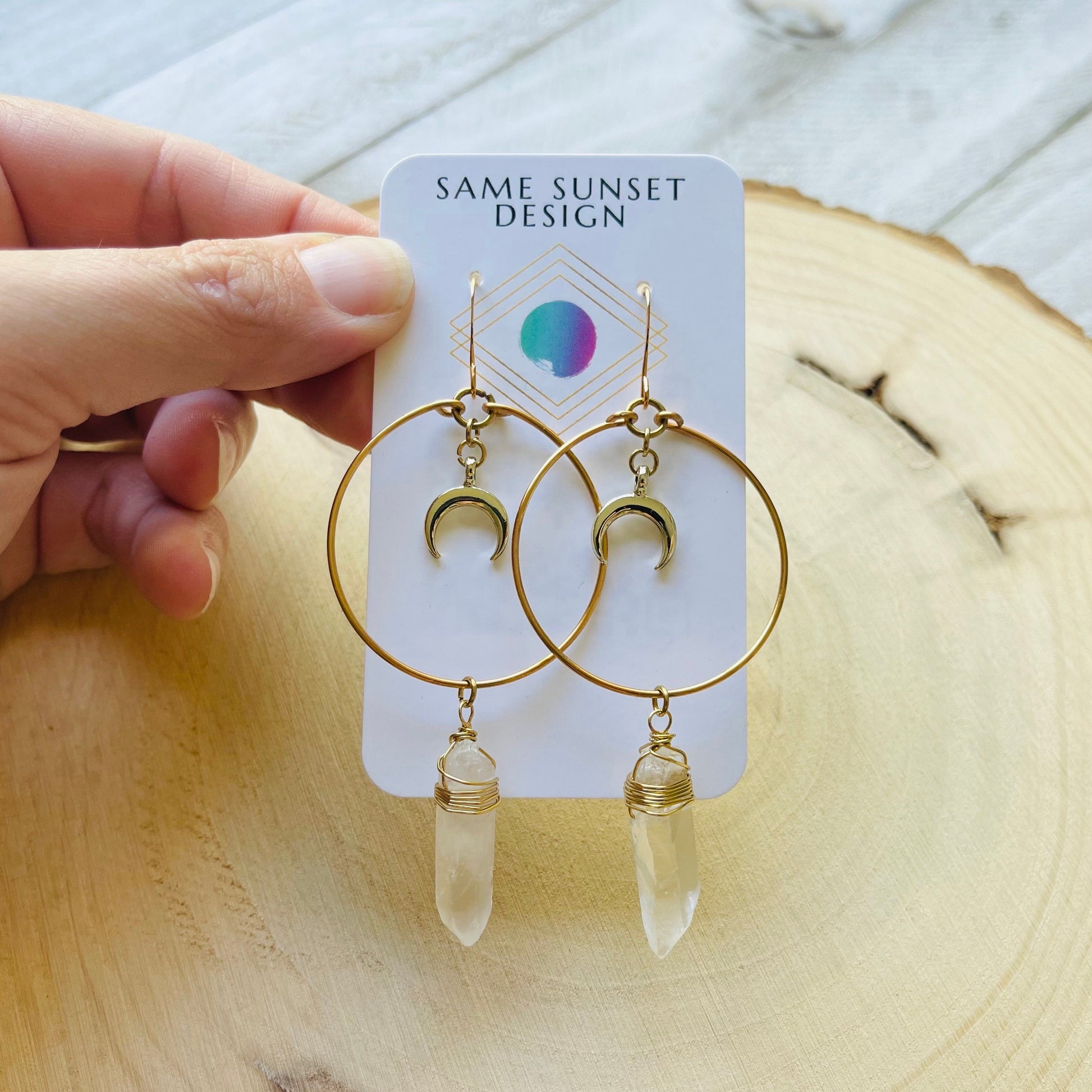 Raw Quartz Earrings, Metaphysical Gifts, Healing Crystal Earrings, Witchy Earrings, Celestial Jewelry, Stocking Stuffers for Mom, Boho Chic