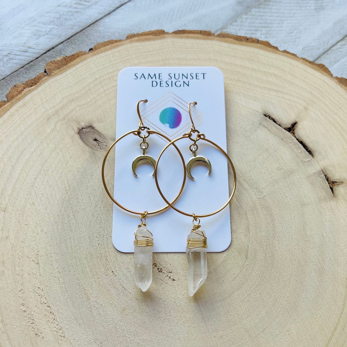 Raw Quartz Earrings, Metaphysical Gifts, Healing Crystal Earrings, Witchy Earrings, Celestial Jewelry, Stocking Stuffers for Mom, Boho Chic