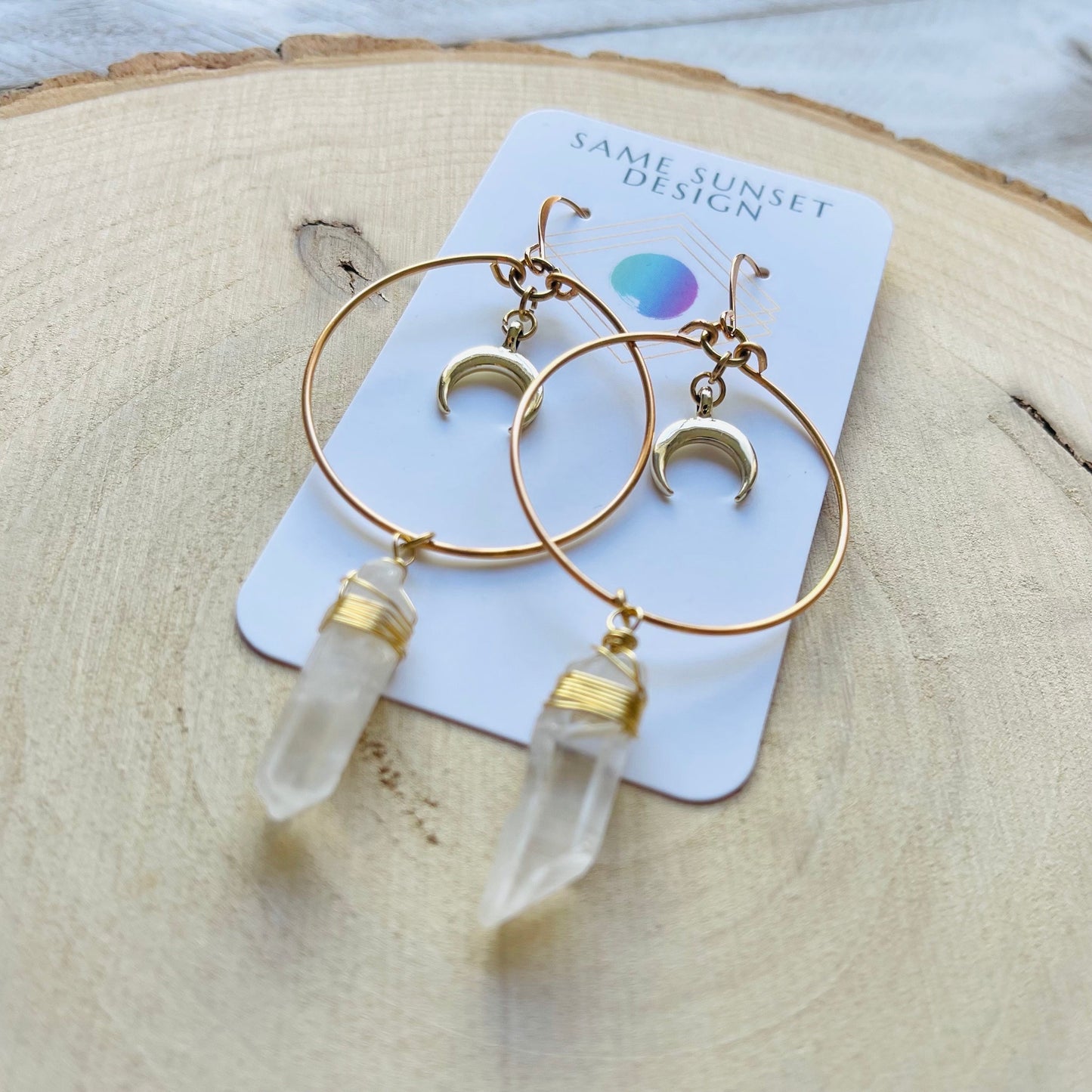 Raw Quartz Earrings, Metaphysical Gifts, Healing Crystal Earrings, Witchy Earrings, Celestial Jewelry, Stocking Stuffers for Mom, Boho Chic