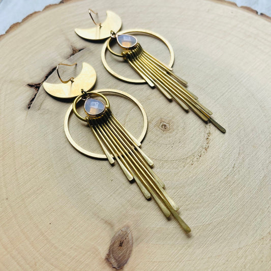 Celestial Earrings Dangle, Boho Earrings, Witchy Earrings, Western Earrings, Witchy Gifts for Best Friend, Crescent Moon Earrings Dangle