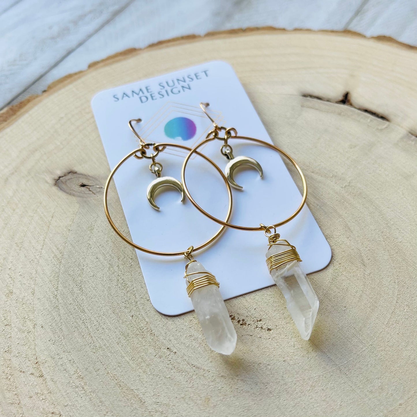 Raw Quartz Earrings, Metaphysical Gifts, Healing Crystal Earrings, Witchy Earrings, Celestial Jewelry, Stocking Stuffers for Mom, Boho Chic