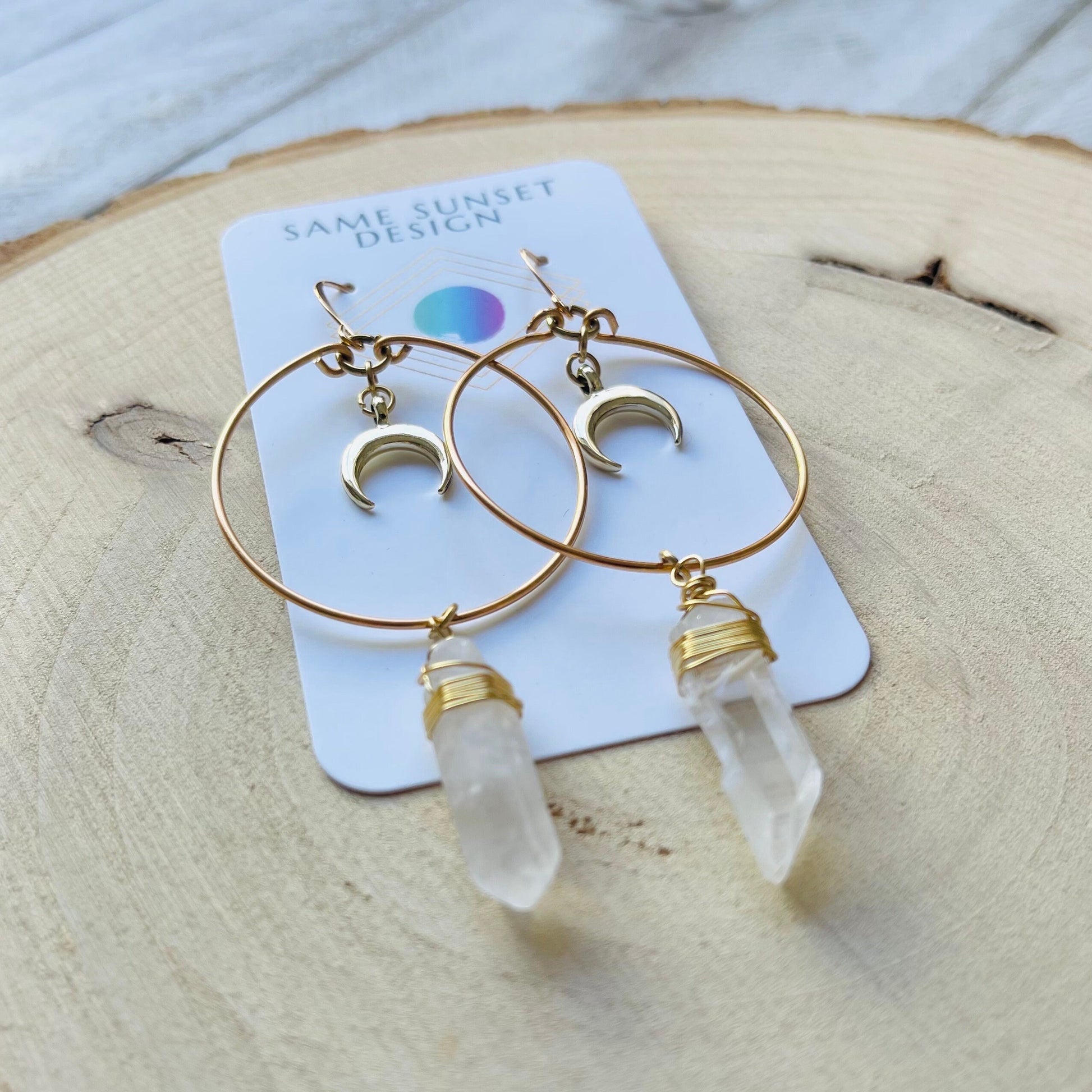 Raw Quartz Earrings, Metaphysical Gifts, Healing Crystal Earrings, Witchy Earrings, Celestial Jewelry, Stocking Stuffers for Mom, Boho Chic