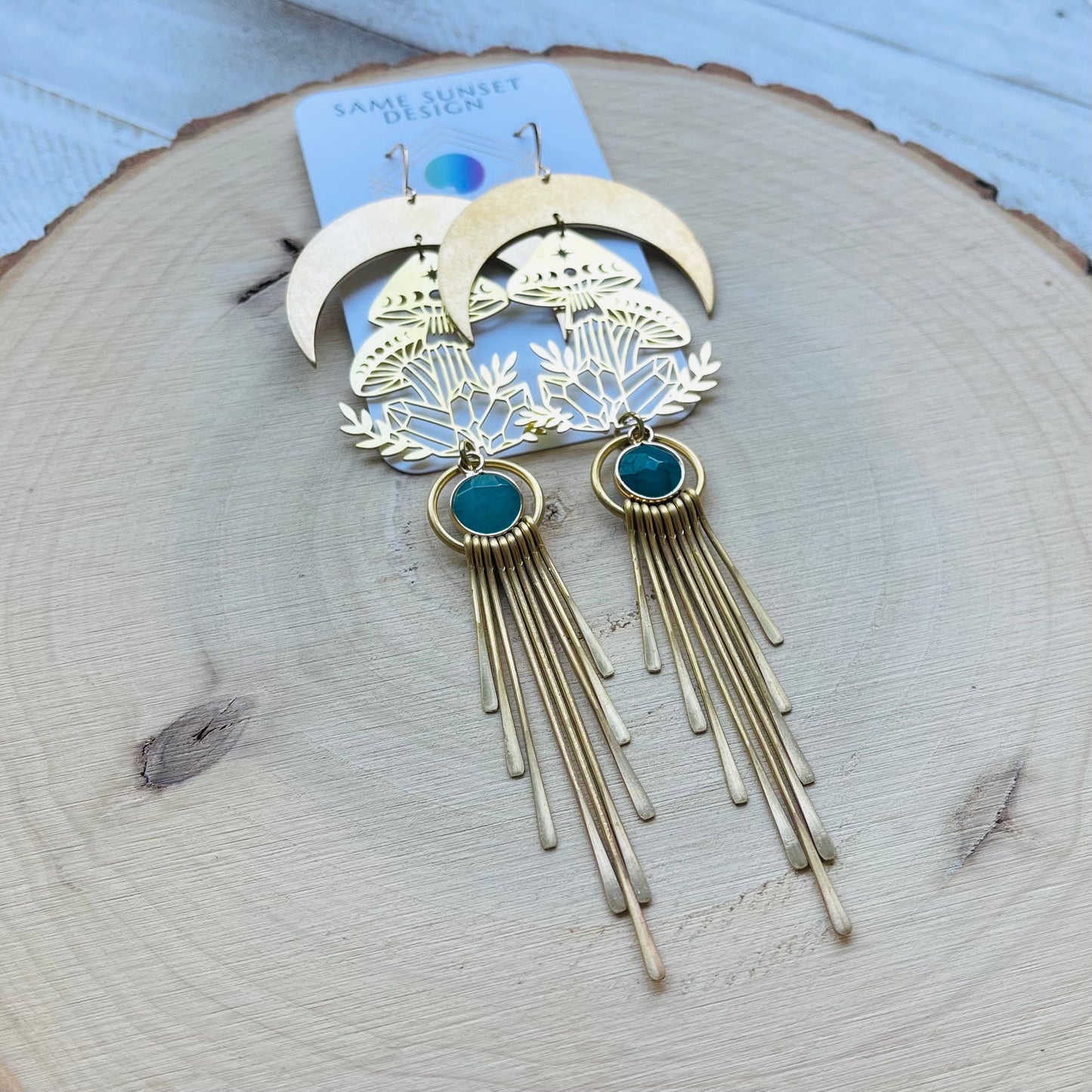 Mushroom Earrings, Aventurine Earrings, Witchy Earrings, Cottagecore Earrings, Unique Gifts for Women Birthday, Wedding Earrings for Bride