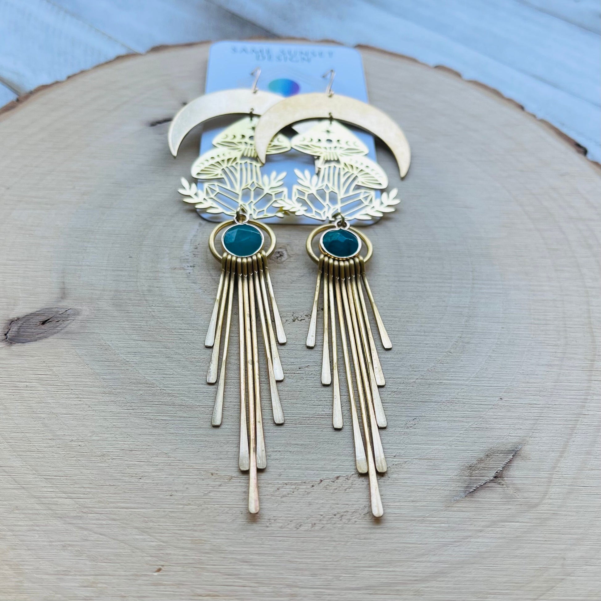 Mushroom Earrings, Aventurine Earrings, Witchy Earrings, Cottagecore Earrings, Unique Gifts for Women Birthday, Wedding Earrings for Bride
