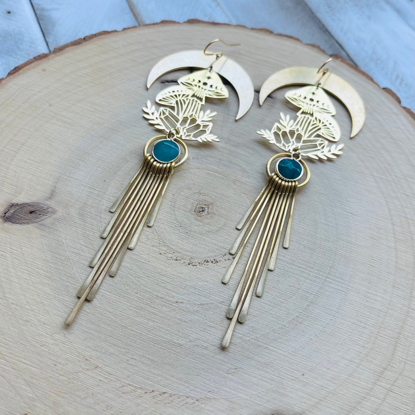 Mushroom Earrings, Aventurine Earrings, Witchy Earrings, Cottagecore Earrings, Unique Gifts for Women Birthday, Wedding Earrings for Bride