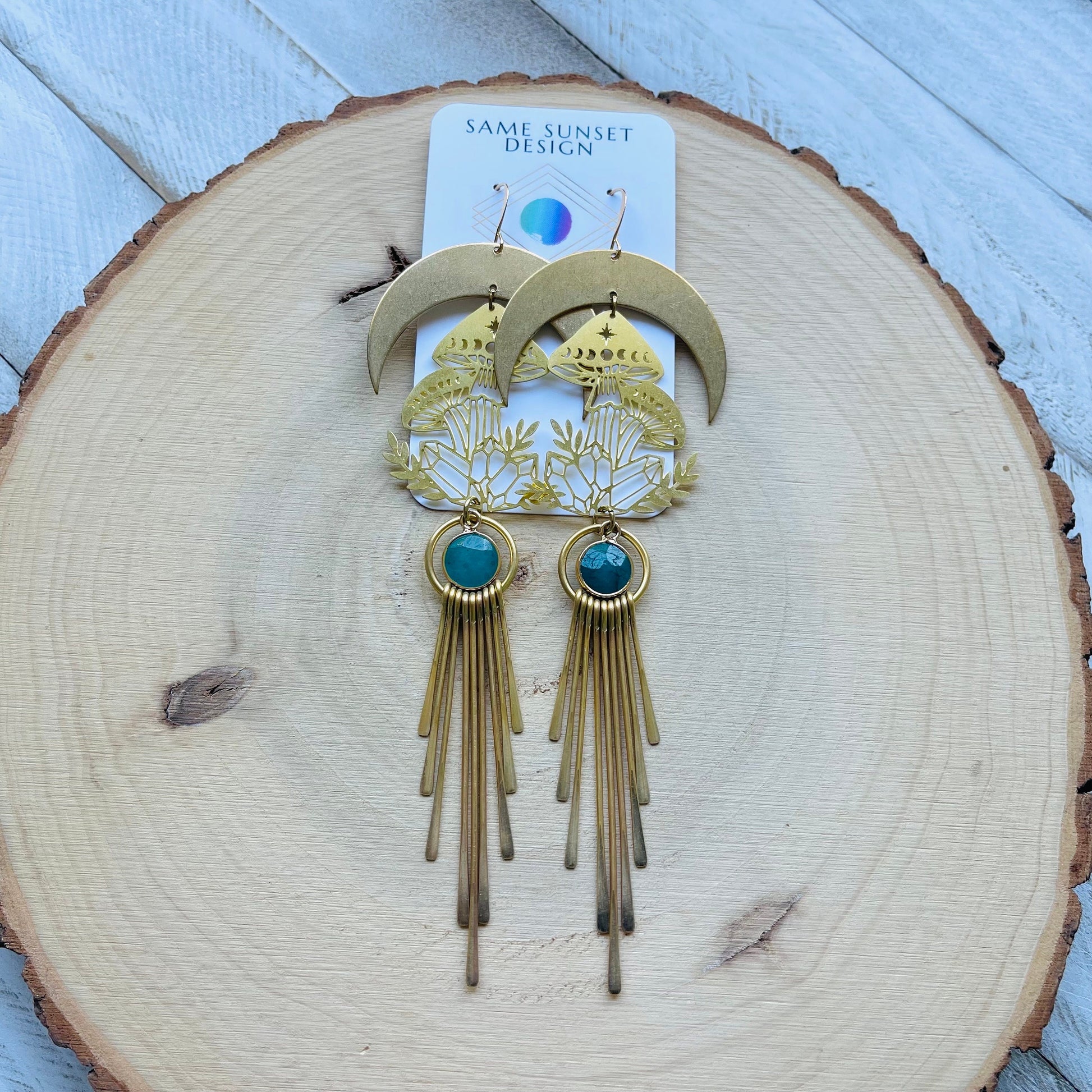 Mushroom Earrings, Aventurine Earrings, Witchy Earrings, Cottagecore Earrings, Unique Gifts for Women Birthday, Wedding Earrings for Bride