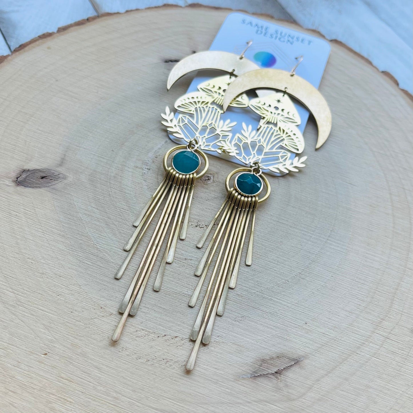 Mushroom Earrings, Aventurine Earrings, Witchy Earrings, Cottagecore Earrings, Unique Gifts for Women Birthday, Wedding Earrings for Bride