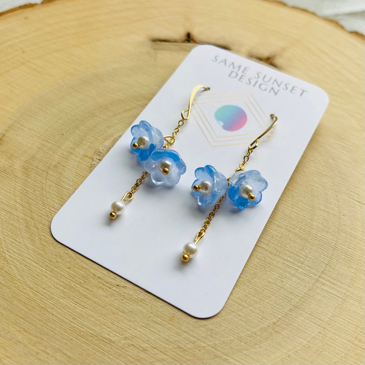 Glass Flower Earrings, Pearl Earrings, Fairycore Earrings, Earrings for Wedding Day, Cottagecore Jewelry, Unique Birthday Gift for Daughter