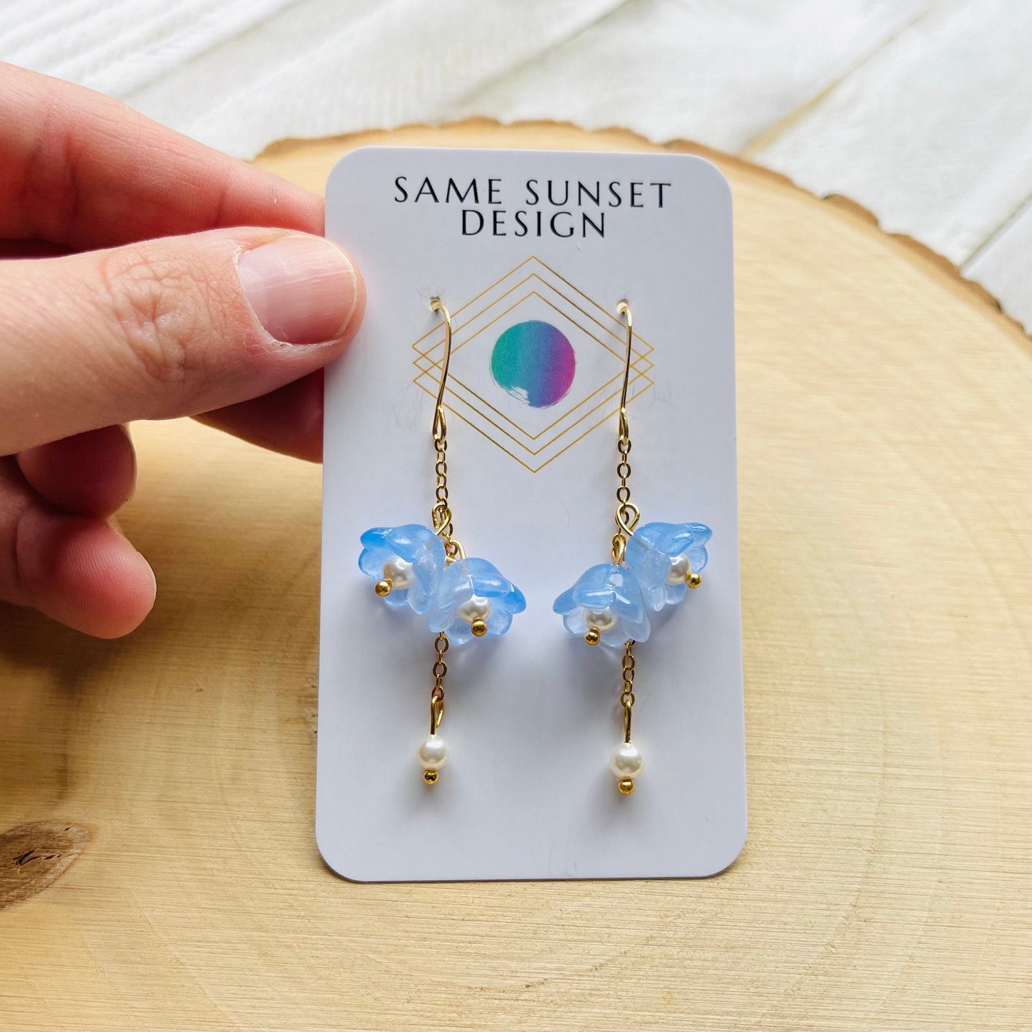 Glass Flower Earrings, Pearl Earrings, Fairycore Earrings, Earrings for Wedding Day, Cottagecore Jewelry, Unique Birthday Gift for Daughter