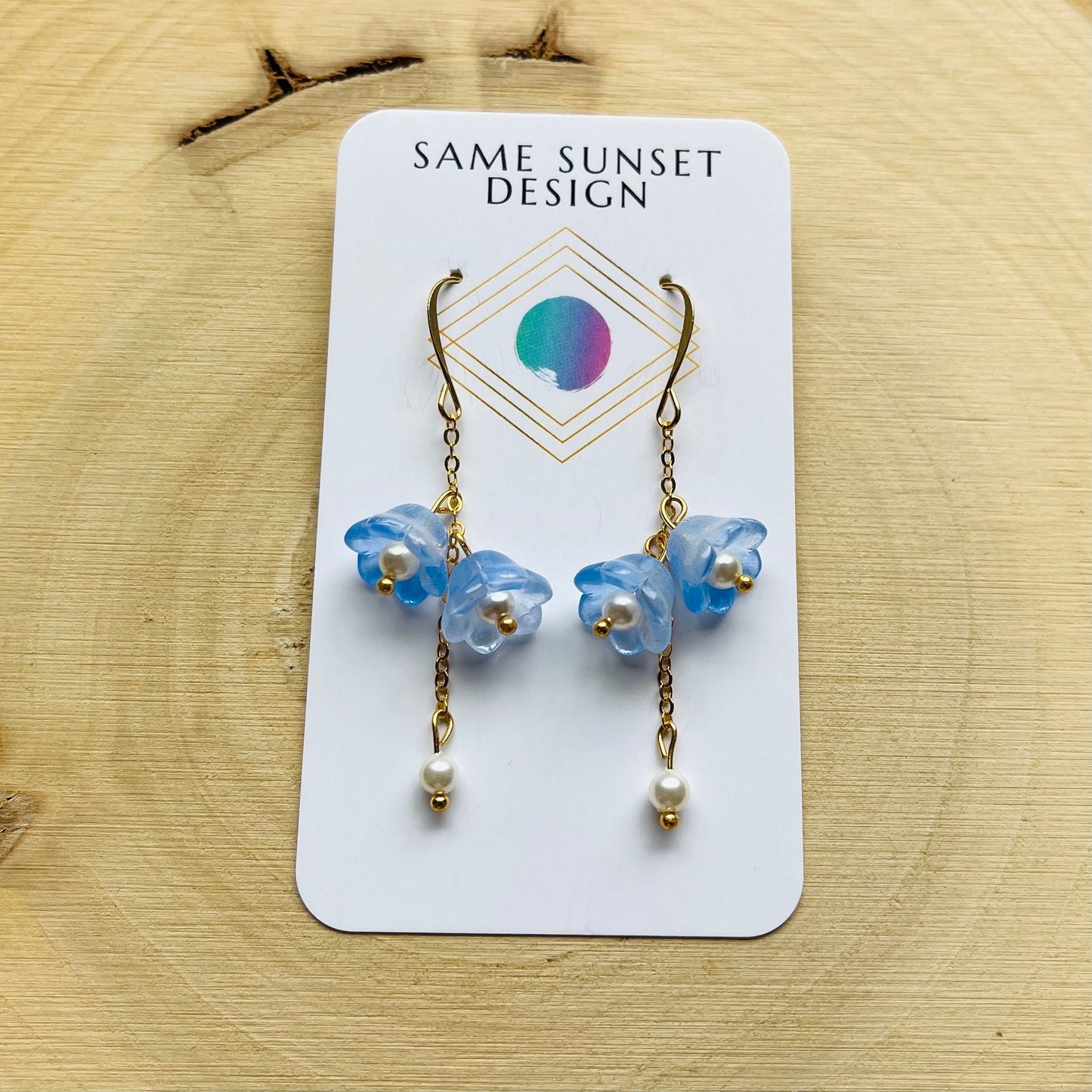 Glass Flower Earrings, Pearl Earrings, Fairycore Earrings, Earrings for Wedding Day, Cottagecore Jewelry, Unique Birthday Gift for Daughter