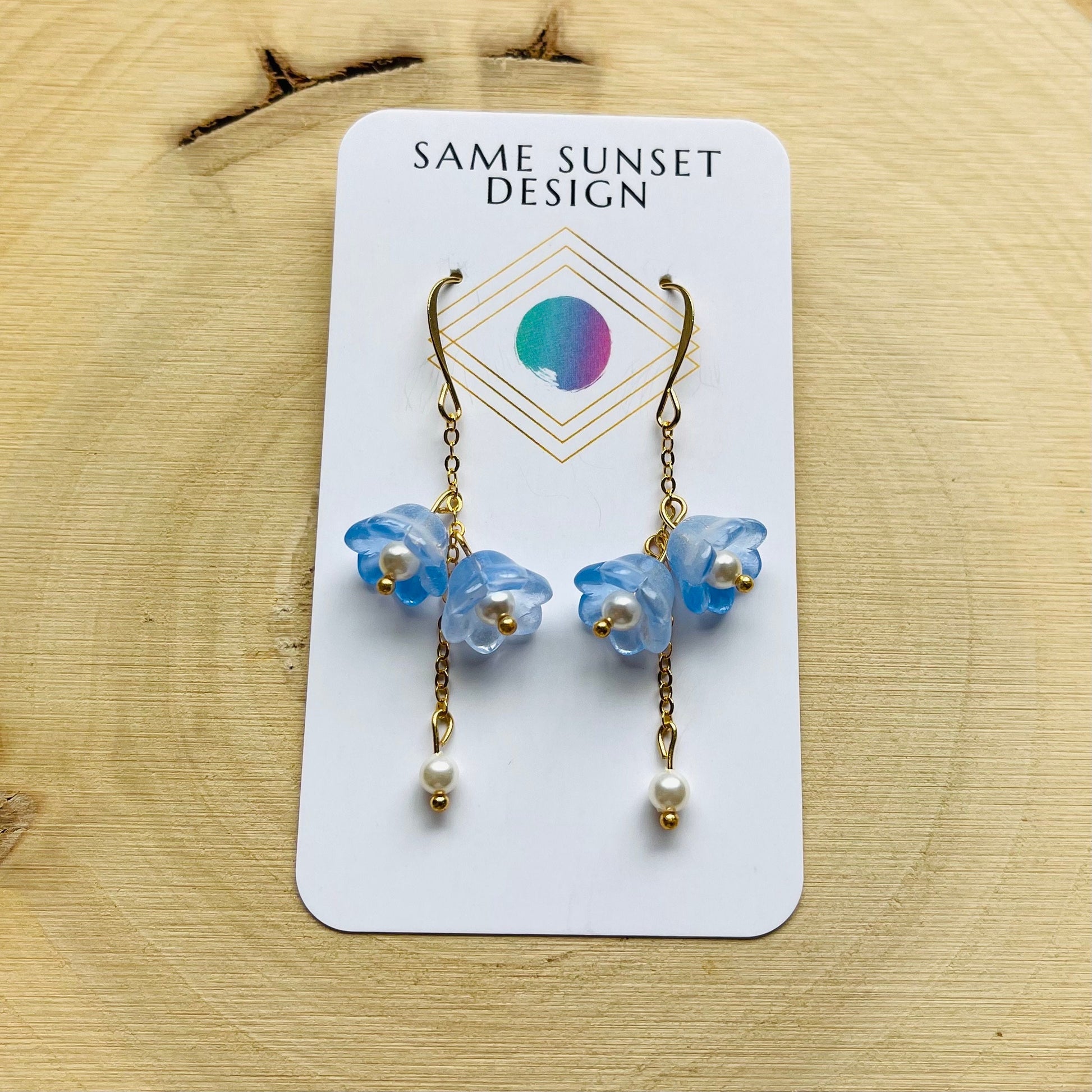 Glass Flower Earrings, Pearl Earrings, Fairycore Earrings, Earrings for Wedding Day, Cottagecore Jewelry, Unique Birthday Gift for Daughter