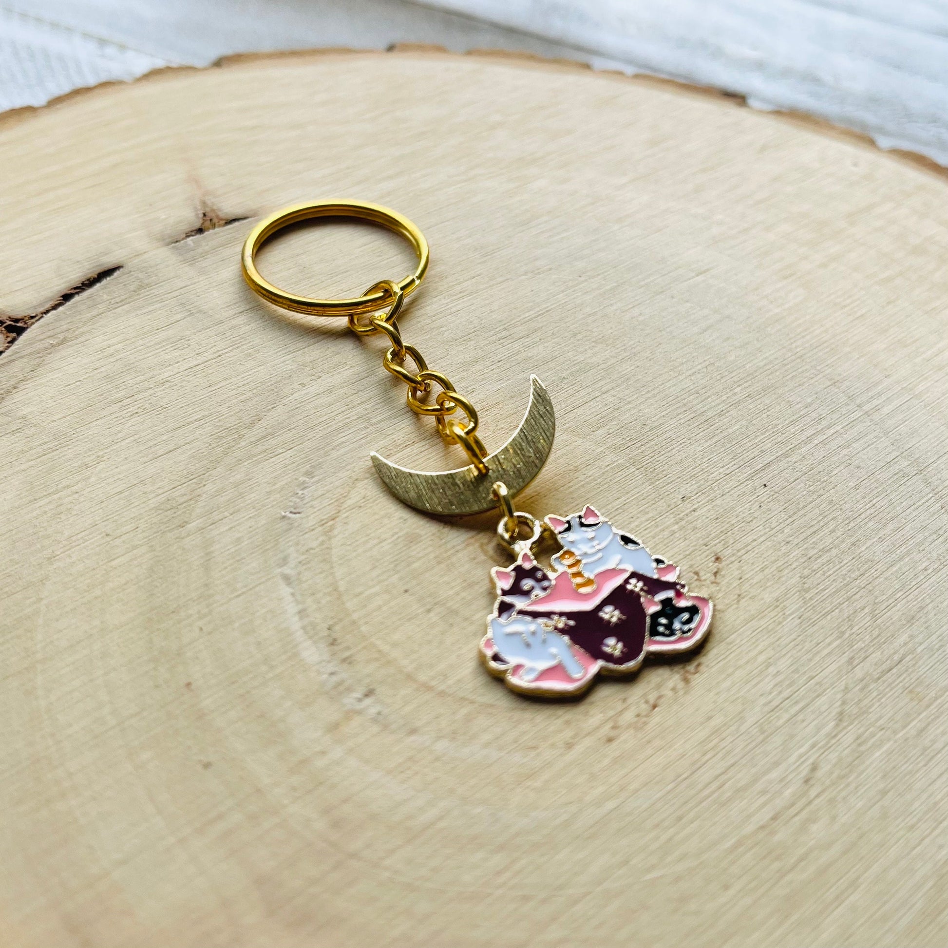 Cat Keychain, Witchy Keychain, Cat Gifts for Cat Lovers, Unique Gifts for Best Friend, Witchy Gifts, Kawaii Keychain, Backpack Accessories