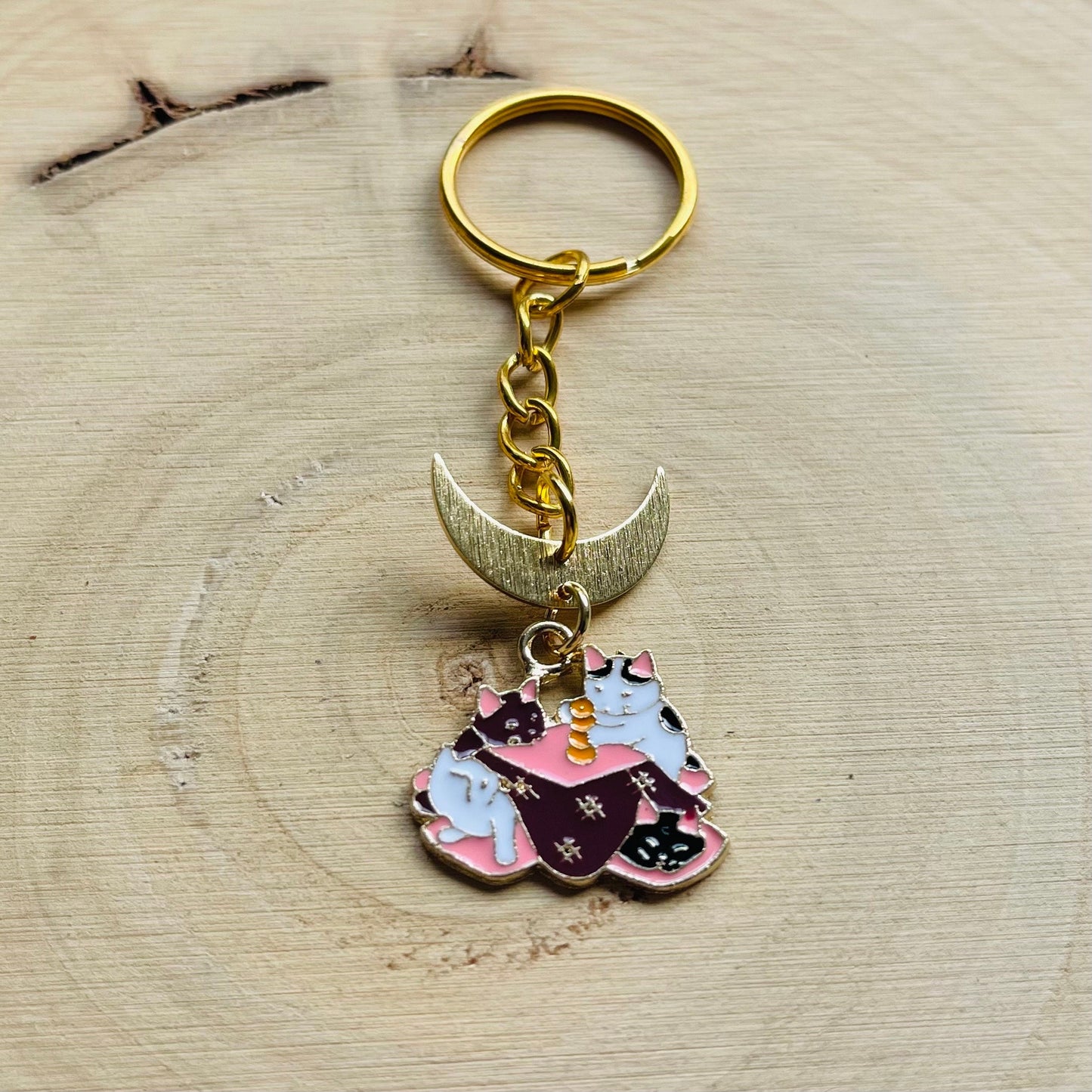 Cat Keychain, Witchy Keychain, Cat Gifts for Cat Lovers, Unique Gifts for Best Friend, Witchy Gifts, Kawaii Keychain, Backpack Accessories