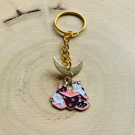 Cat Keychain, Witchy Keychain, Cat Gifts for Cat Lovers, Unique Gifts for Best Friend, Witchy Gifts, Kawaii Keychain, Backpack Accessories