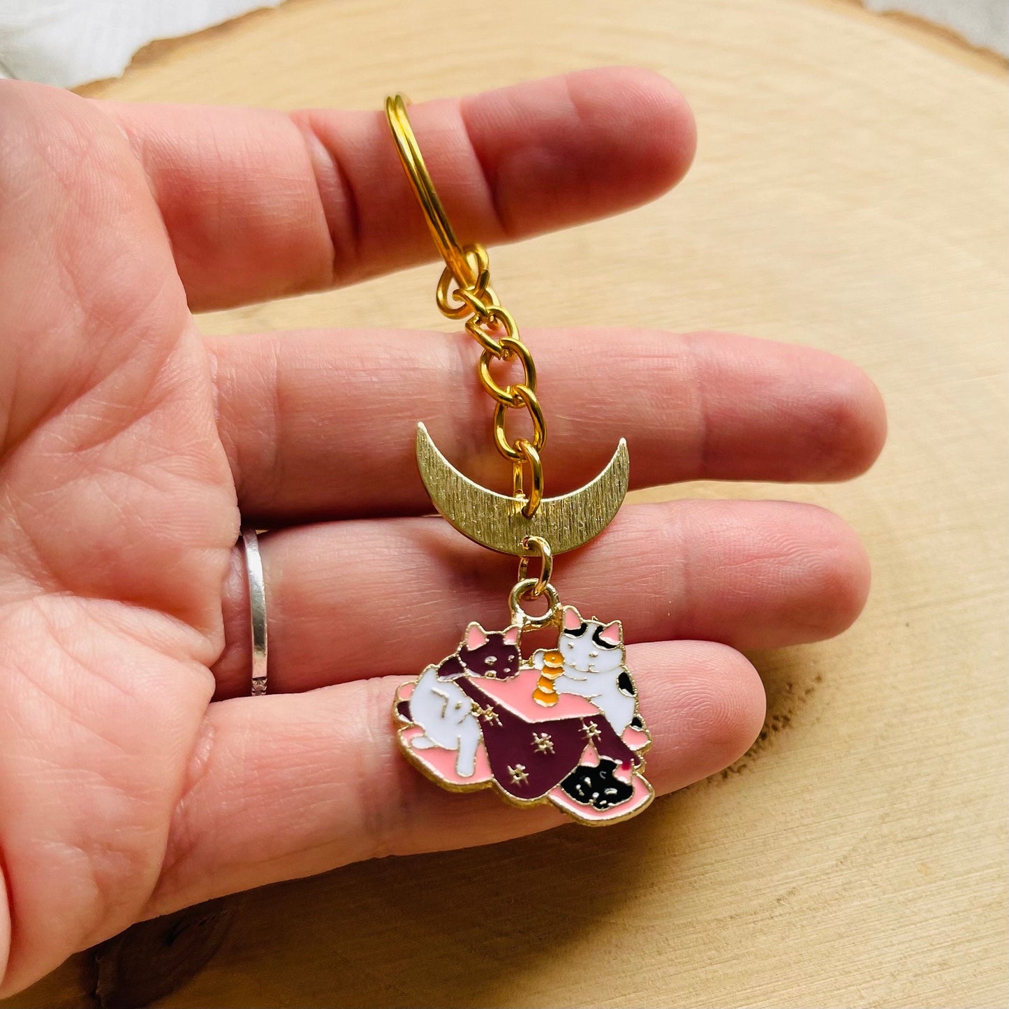 Cat Keychain, Witchy Keychain, Cat Gifts for Cat Lovers, Unique Gifts for Best Friend, Witchy Gifts, Kawaii Keychain, Backpack Accessories