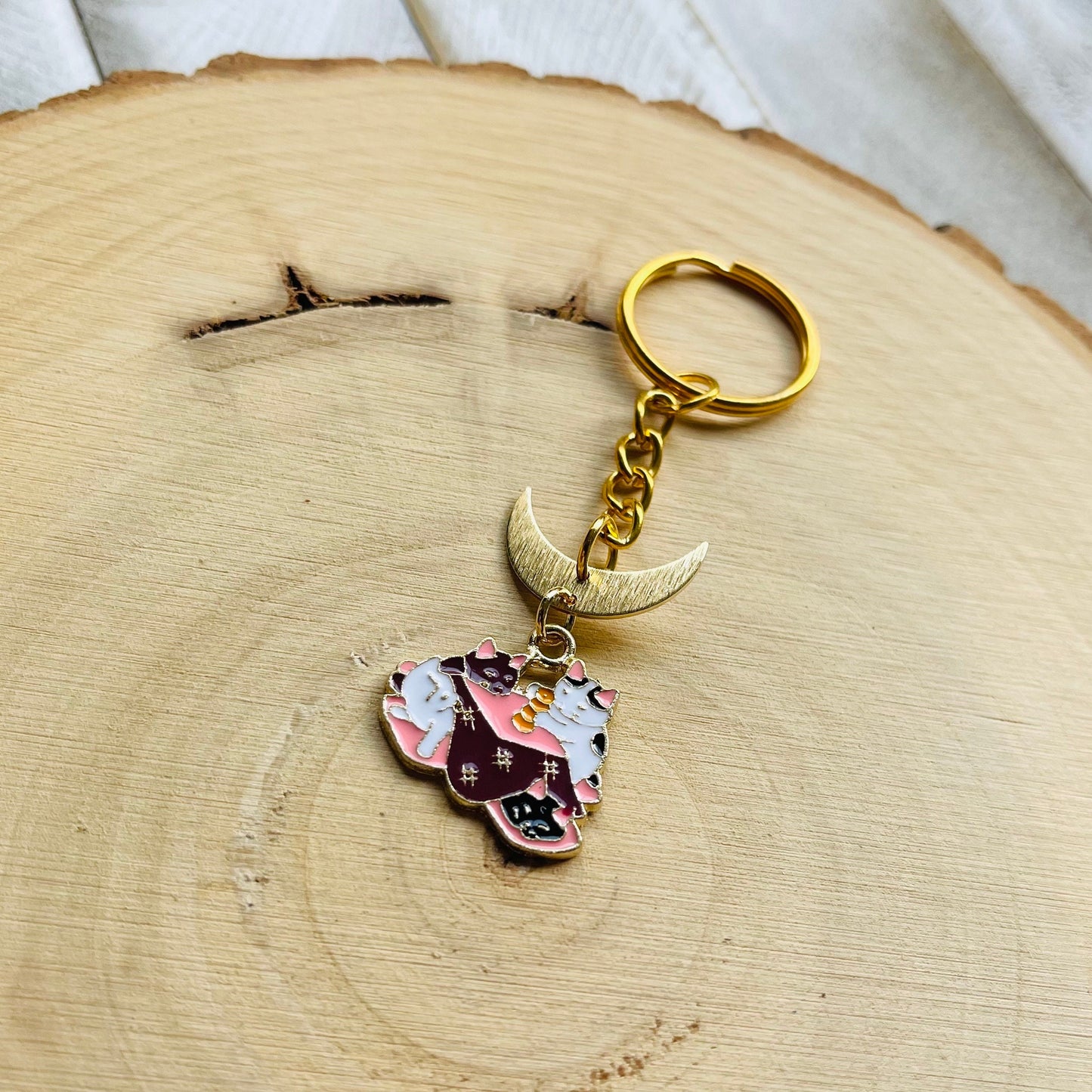 Cat Keychain, Witchy Keychain, Cat Gifts for Cat Lovers, Unique Gifts for Best Friend, Witchy Gifts, Kawaii Keychain, Backpack Accessories
