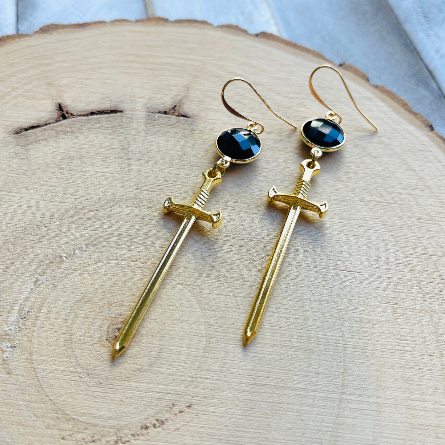 Dagger Earrings, Goth Earrings Dangle, Witchy Earrings, Punk Earrings, Witchy Gifts for Her, Sword Earrings, Unique Gifts for Women, Gold